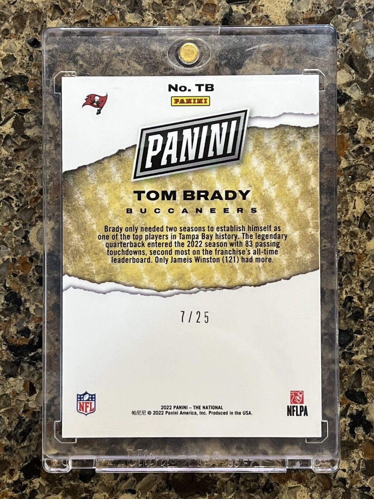 Tom Brady 2022 Panini The National SPLASH OF COLOR Silver Wave 7/25 SSP