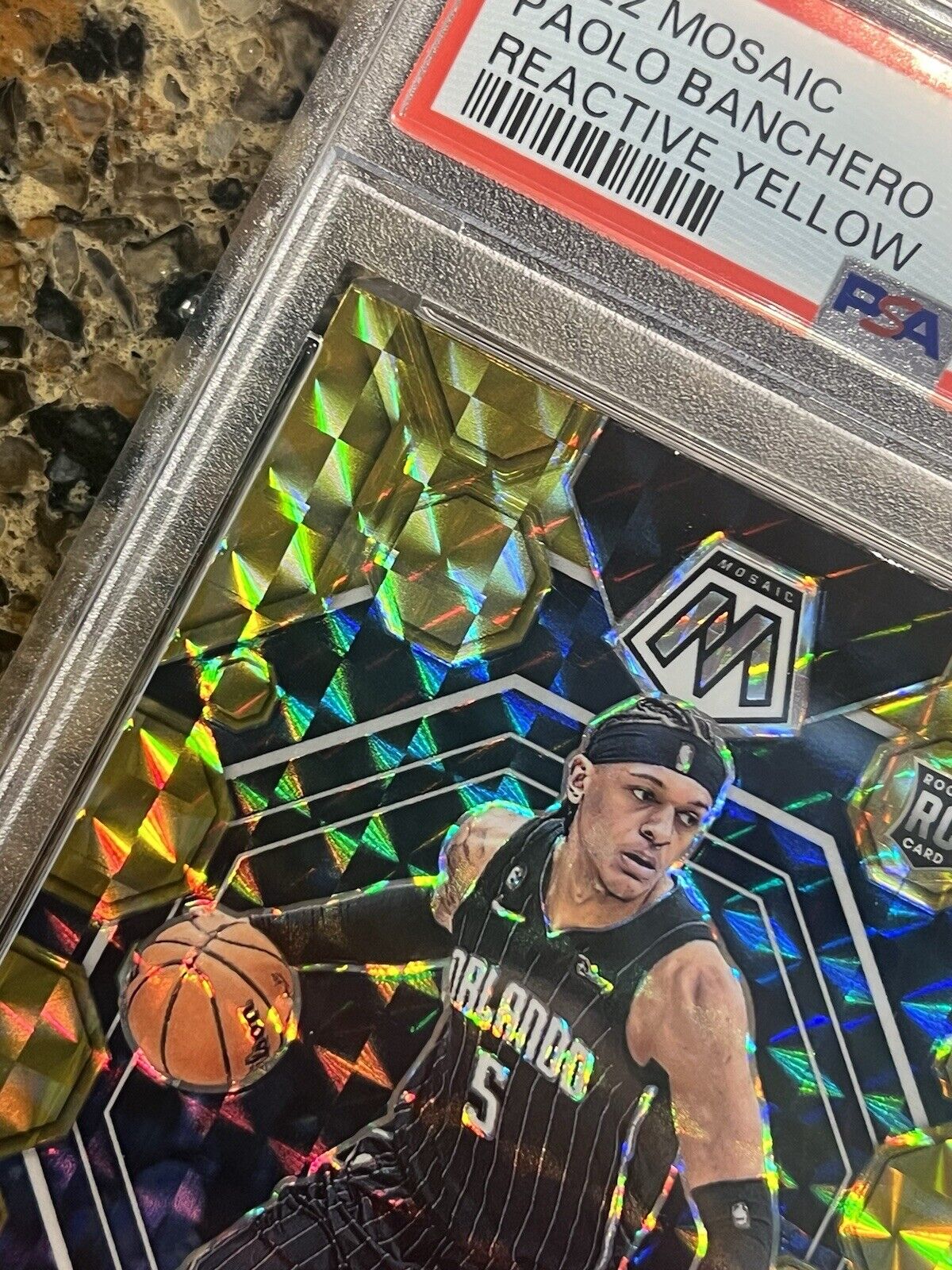 Paolo Banchero RC 2022-23 Panini Mosaic Reactive Yellow Prizm Gem Mint PSA 10