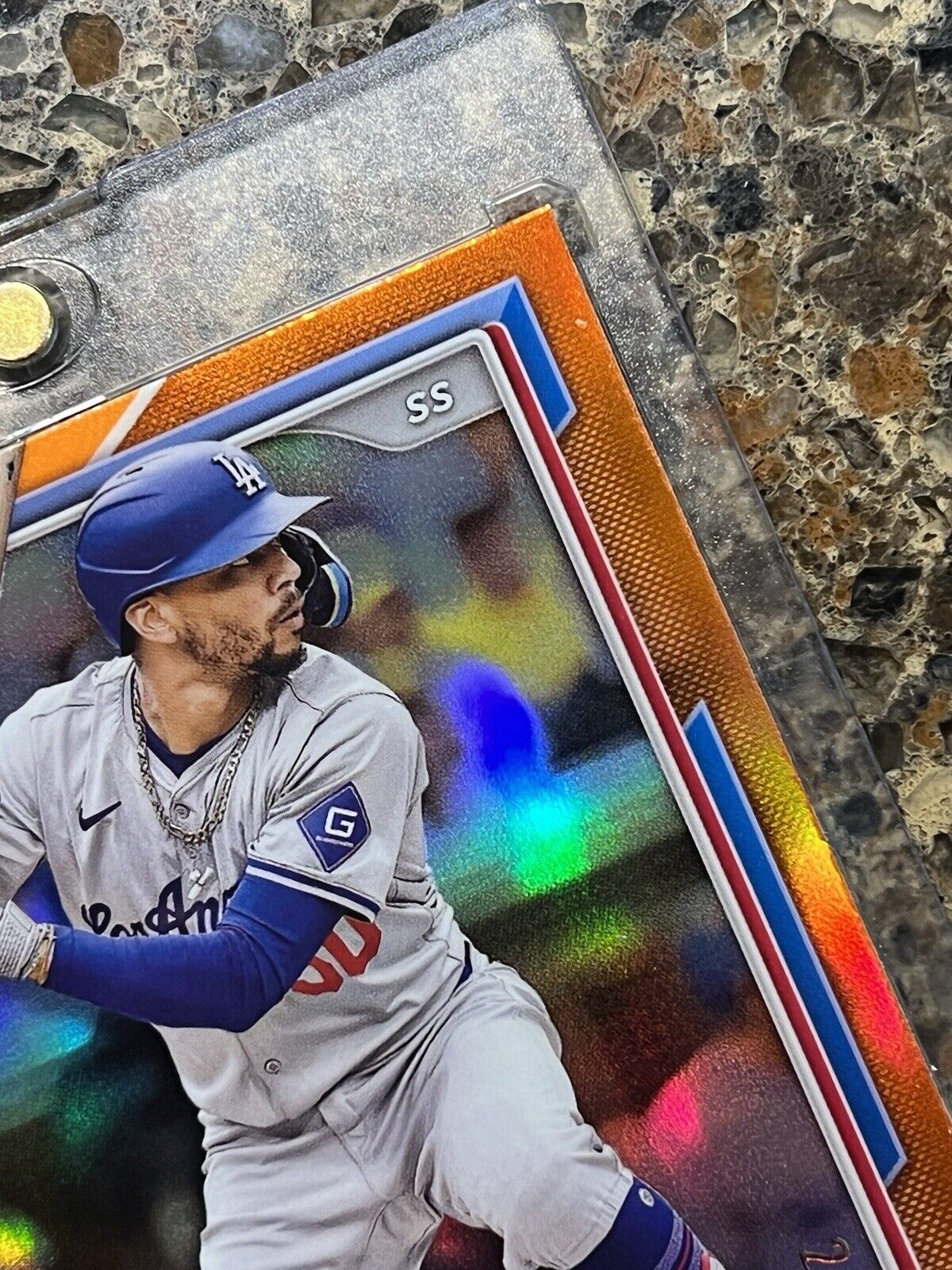 Mookie Betts 2023-24 Topps Bowman Chrome True Orange Refractor #24/25 LA Dodgers