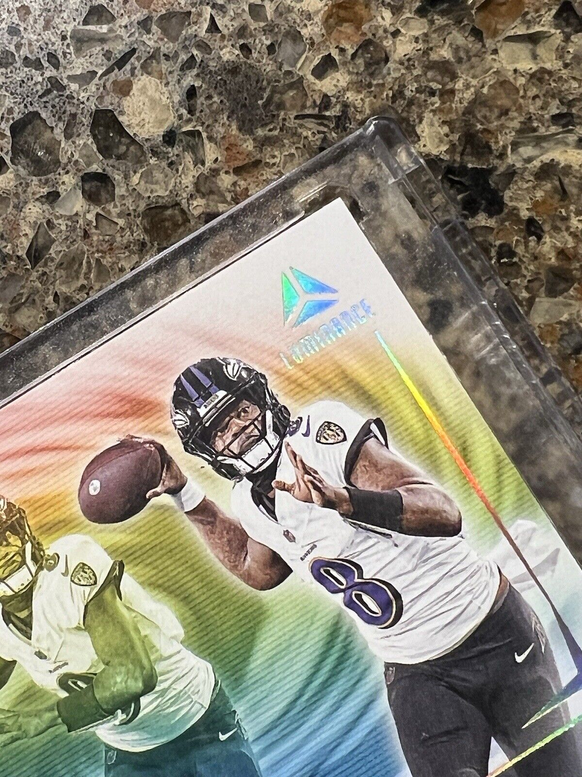 LAMAR JACKSON 2024 Panini Luminance GOLD VESTIGE RAINBOW HURRICANE SP Ravens MVP