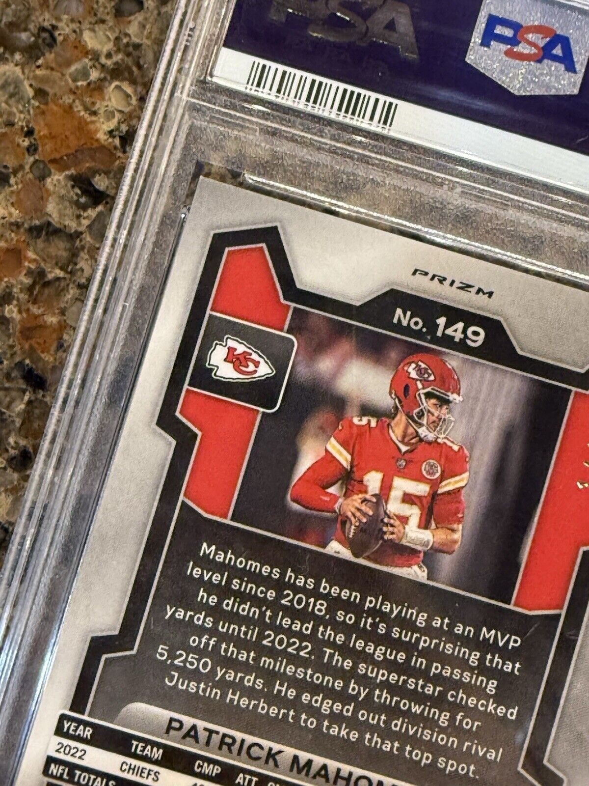 2023 Panini Prizm Patrick Mahomes II No Huddle Blue Disco #14/95 Gem Mint PSA 10