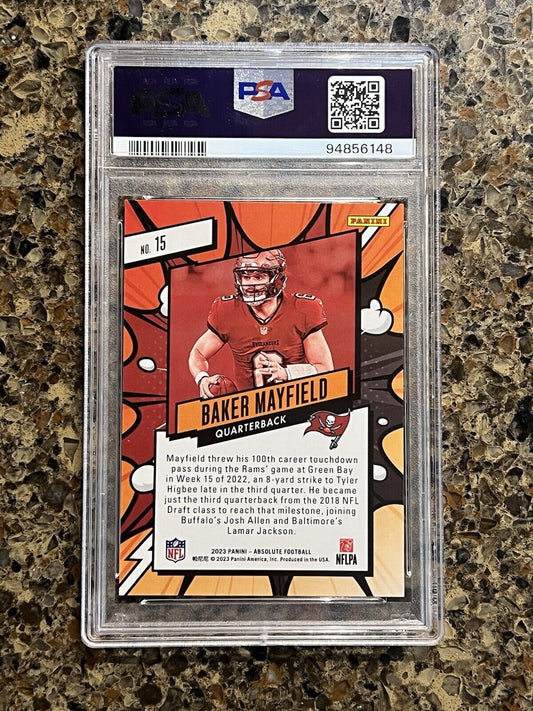 2023 PANINI ABSOLUTE BAKER MAYFIELD EXPLOSIVE SSP CASE HIT GEM MINT PSA 10