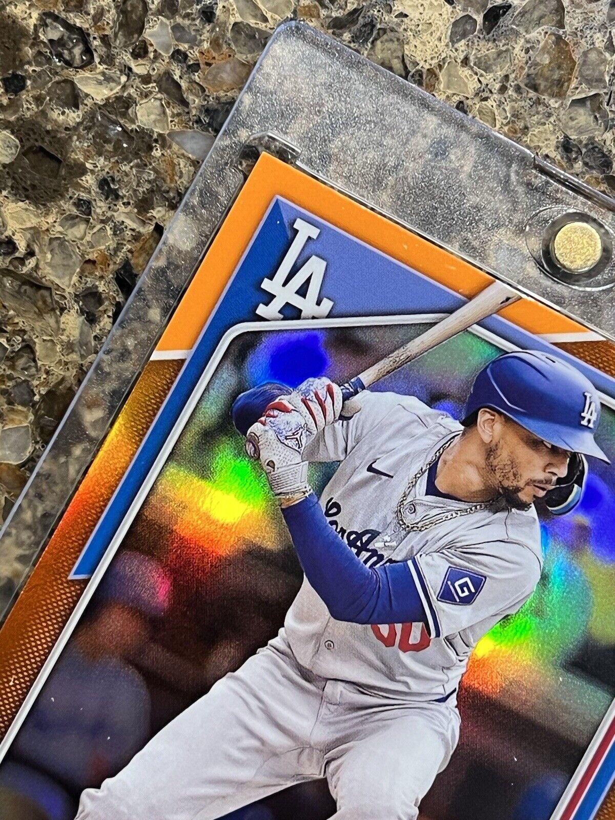 Mookie Betts 2023-24 Topps Bowman Chrome True Orange Refractor #24/25 LA Dodgers