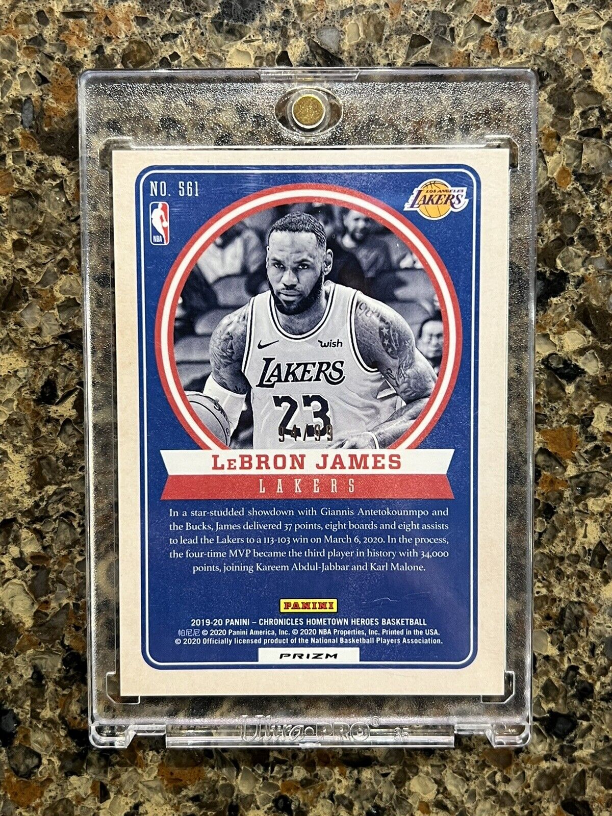 🌟 LeBron James - 2019 Panini Hometown Heroes Blue Prizm - #94/99 - Gem Mint! 🌟