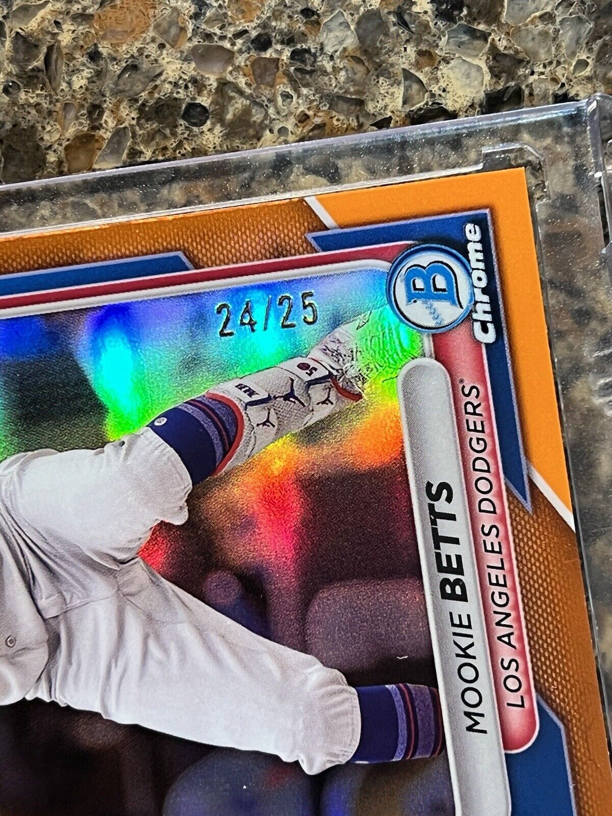 Mookie Betts 2023-24 Topps Bowman Chrome True Orange Refractor #24/25 LA Dodgers