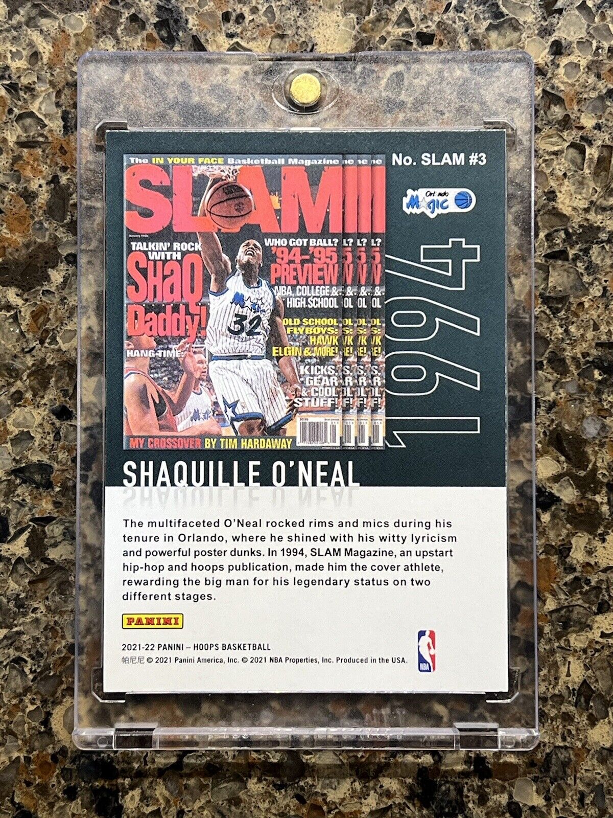 Shaquille O’Neal 2021-22 Panini NBA HOOPS SLAM GOLD HOLO Rare Gem Mint SSP Shaq