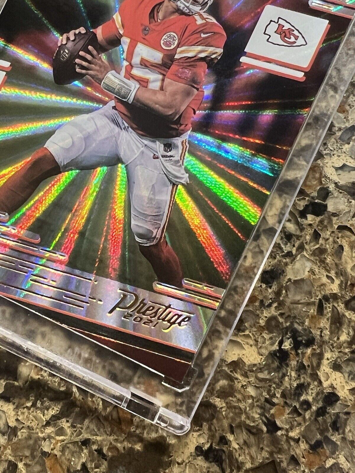 Patrick Mahomes II 2021 Panini Prestige SUNBURST Xtra Points Holo Refractor MVP