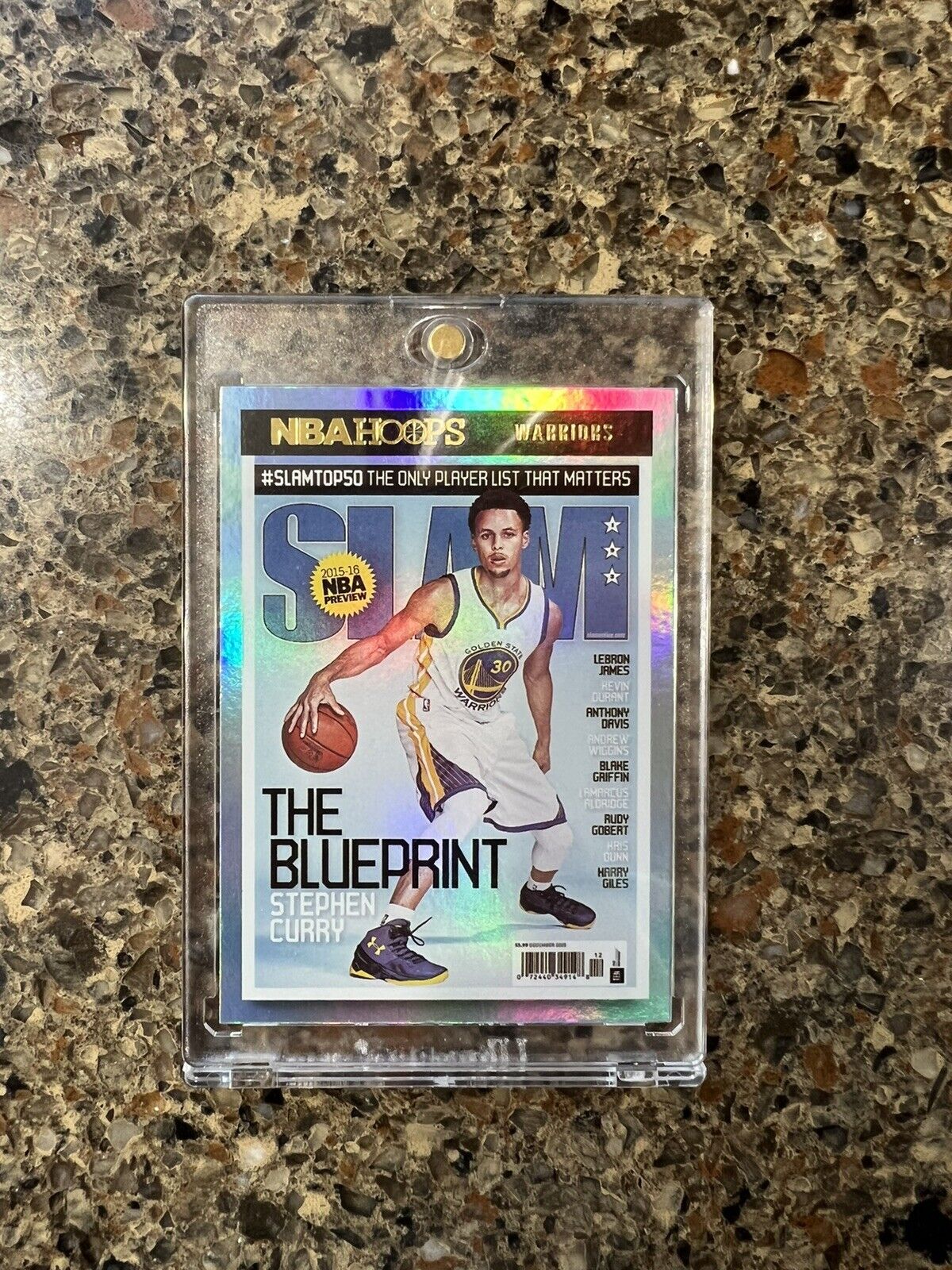 Panini Hoops NBA SLAM Gold Holo Refractor FRAMED Includes Kobe Steph Shaq LeBron