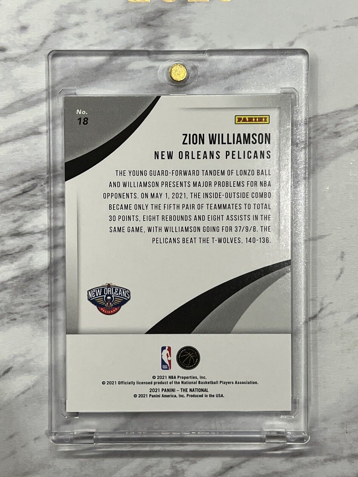 Zion Williamson 2021 Panini The National DISKETTES 05/25 Refractor Gem Mint SSP