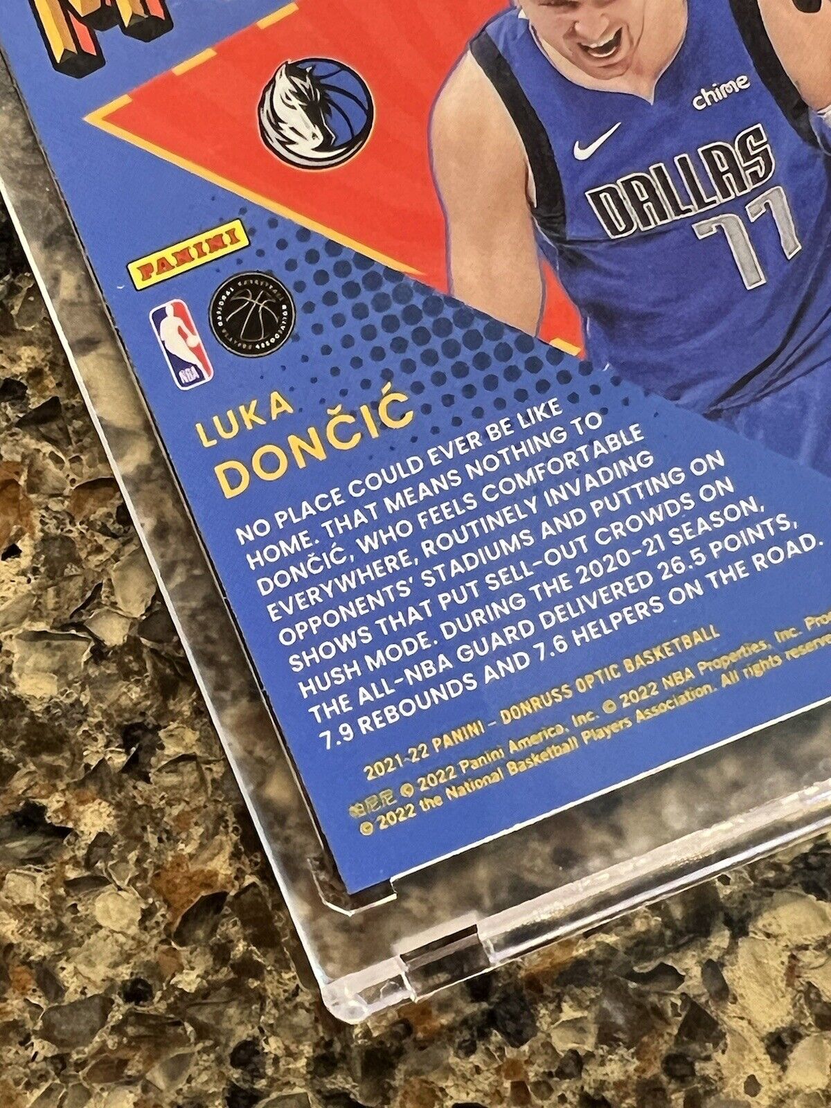 Luka Doncic 2021-22 Panini Donruss Optic MY HOUSE Purple Prizm Holo Gem Mint