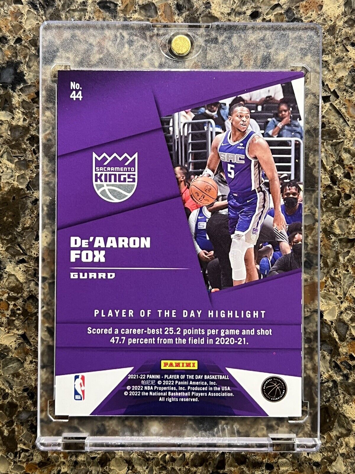 De’Aaron Fox 2021 NBA Panini Player of The Day KABOOM 96/99 Rare Gem Mint SSP