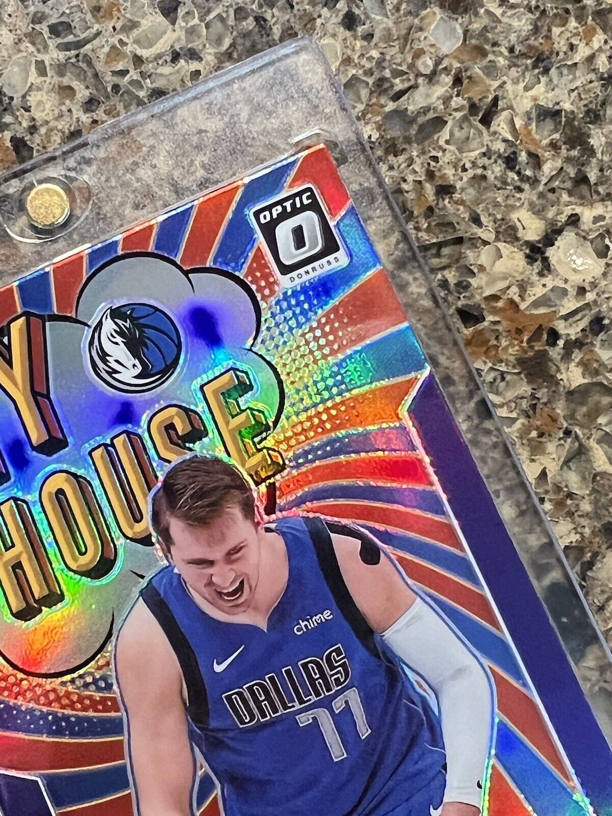 Luka Doncic 2021-22 Panini Donruss Optic MY HOUSE Purple Prizm Holo Gem Mint