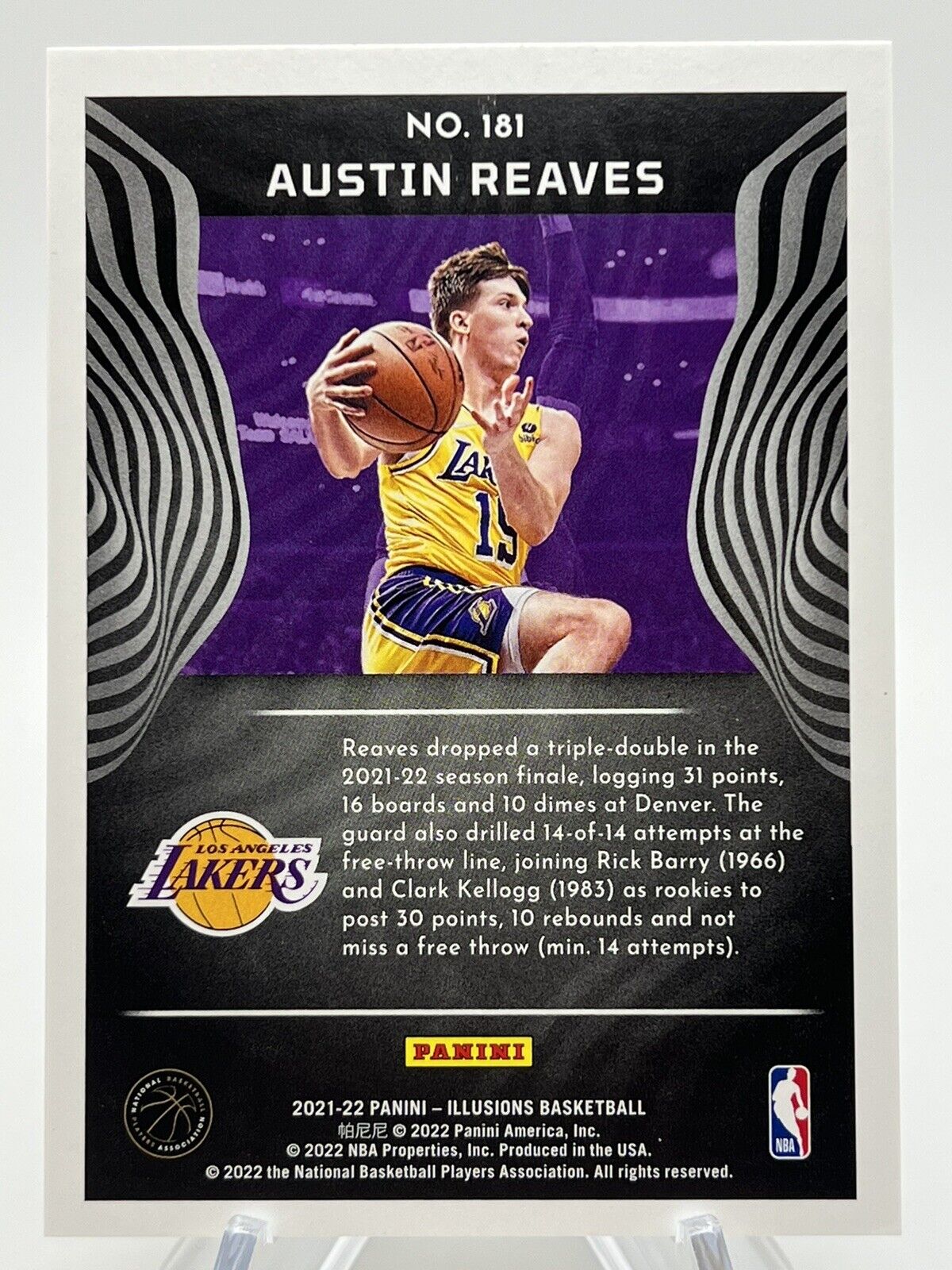 2021 Panini Illusions Basketball RC #181 REFRACTOR Austin Reaves Rookie Mint Gem