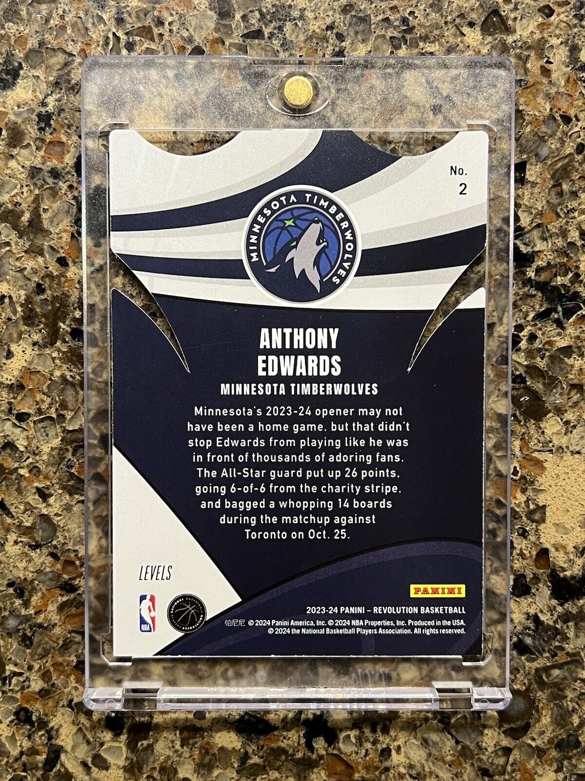 Anthony Edwards 2023-24 Panini Revolution Levels LIFTOFF! Die-Cut Mojo Refractor