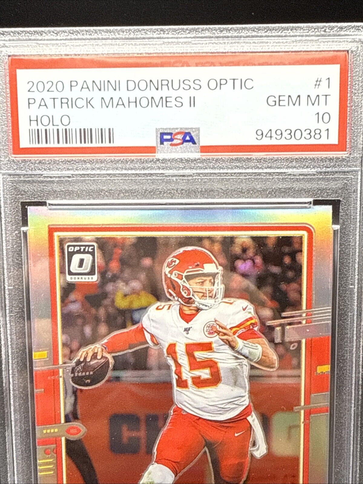 Patrick Mahomes II 2020 Panini Donruss Optic Holo Silver Prizm - Gem Mint PSA 10