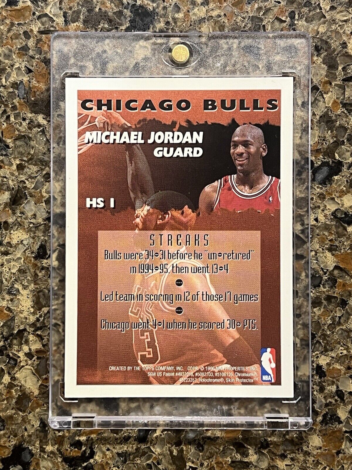 1995-96 Topps Finest Michael Jordan Hot Stuff # HS1 SUPER RARE Chicago Bulls HOF