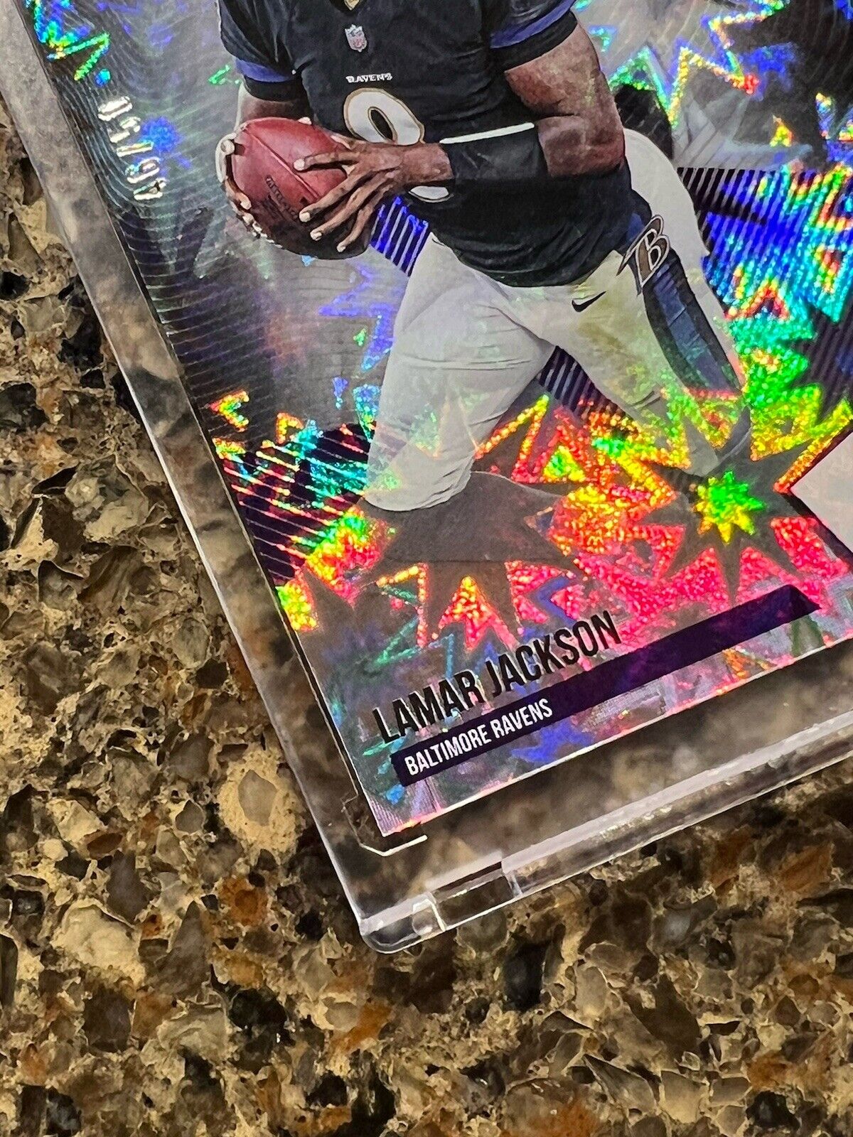 Lamar Jackson 2021 Panini THE NATIONAL #46/50 KABOOM Explosion Super Rare SSP