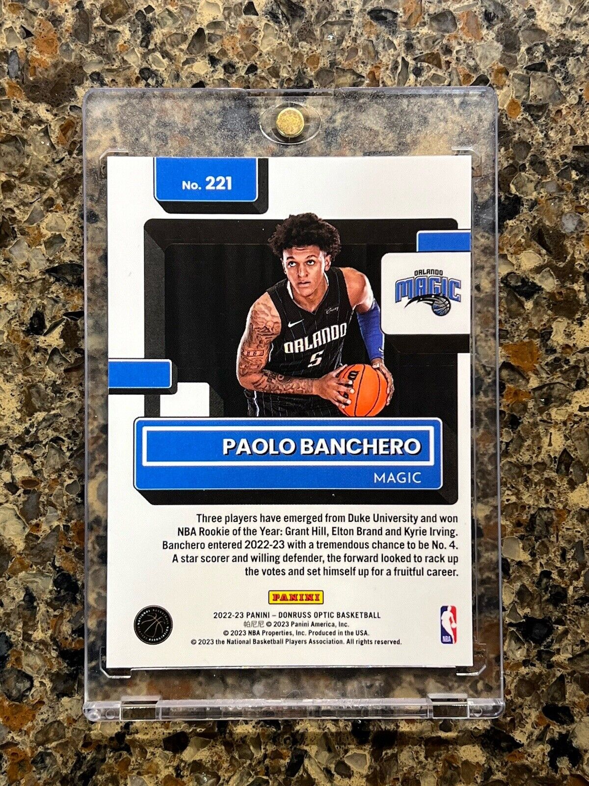 Paolo Banchero RC 2022 Panini Donruss Optic Basketball RATED ROOKIE Gem Mint RC