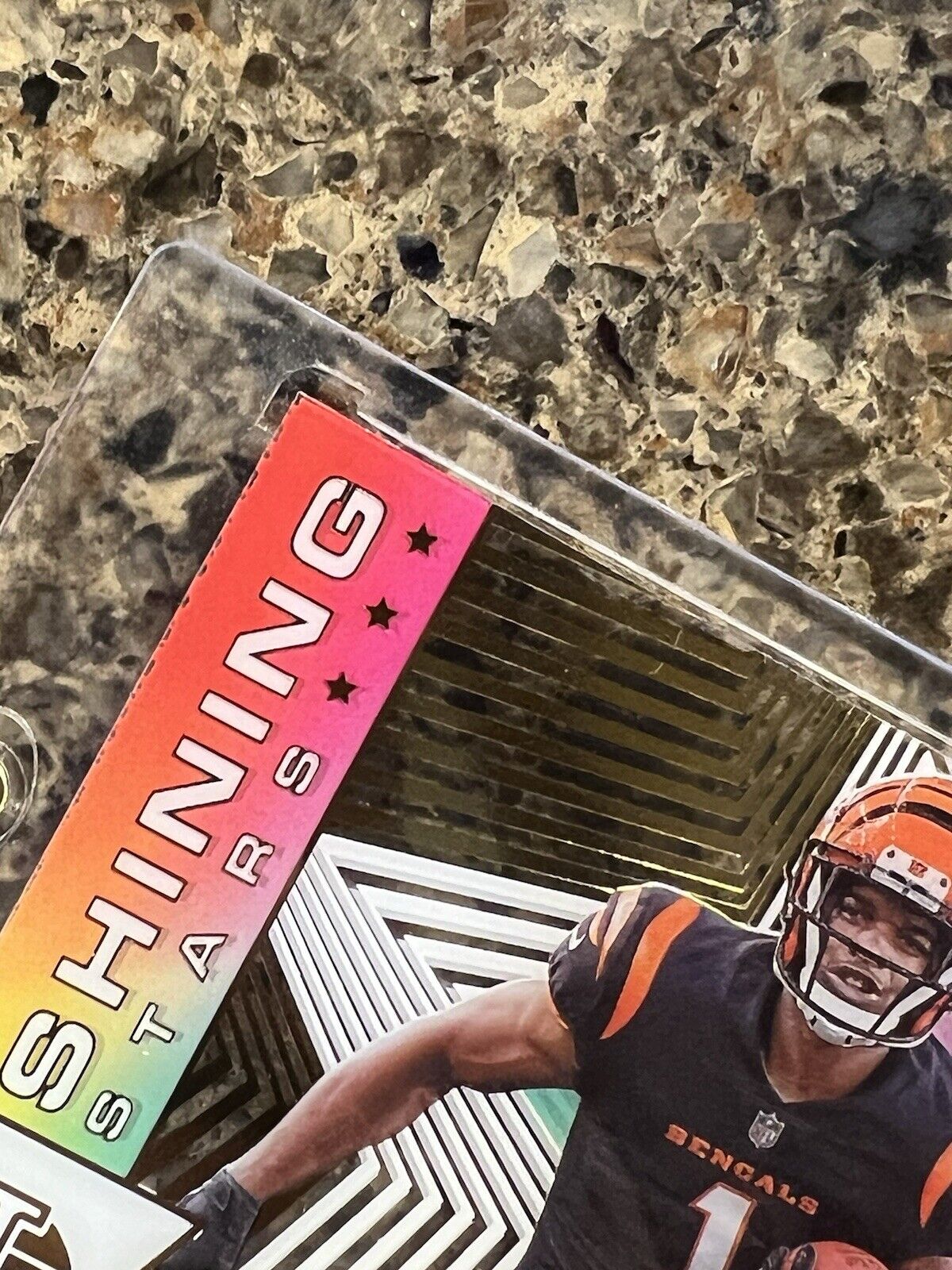 Ja’Marr Chase 2021 Panini Illusions Football Shining Stars Gold Holo Acetate RC