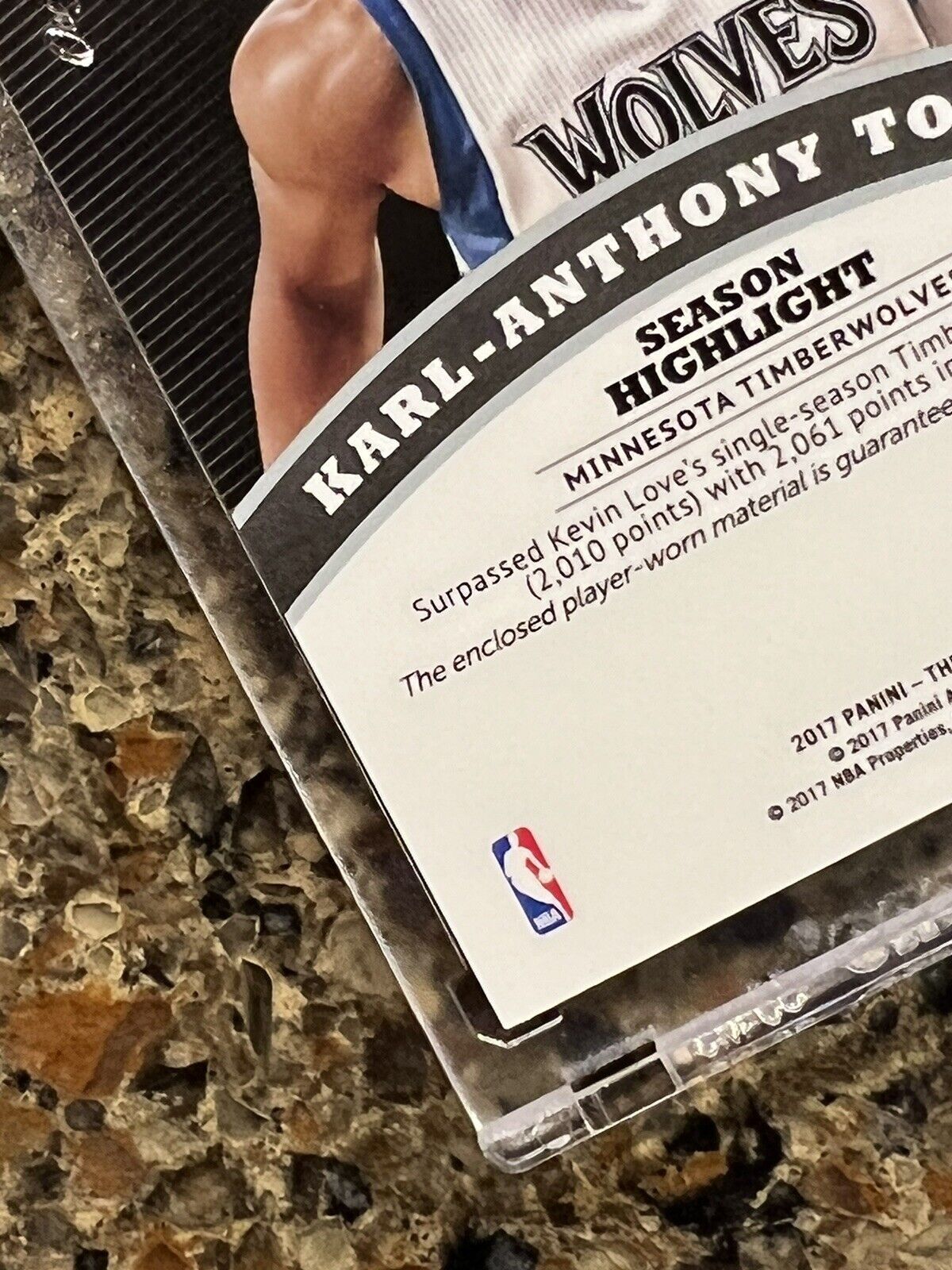 Karl-Anthony Towns 2017 Panini The National Black Prizm Laundry Tag ONE OF ONE!!