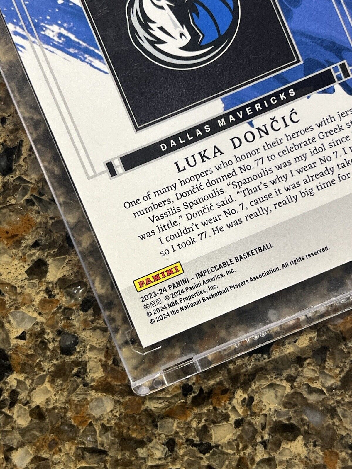 Luka Doncic 2023-24 Panini Impeccable Jersey Number #66/77 Dallas Mavericks RARE