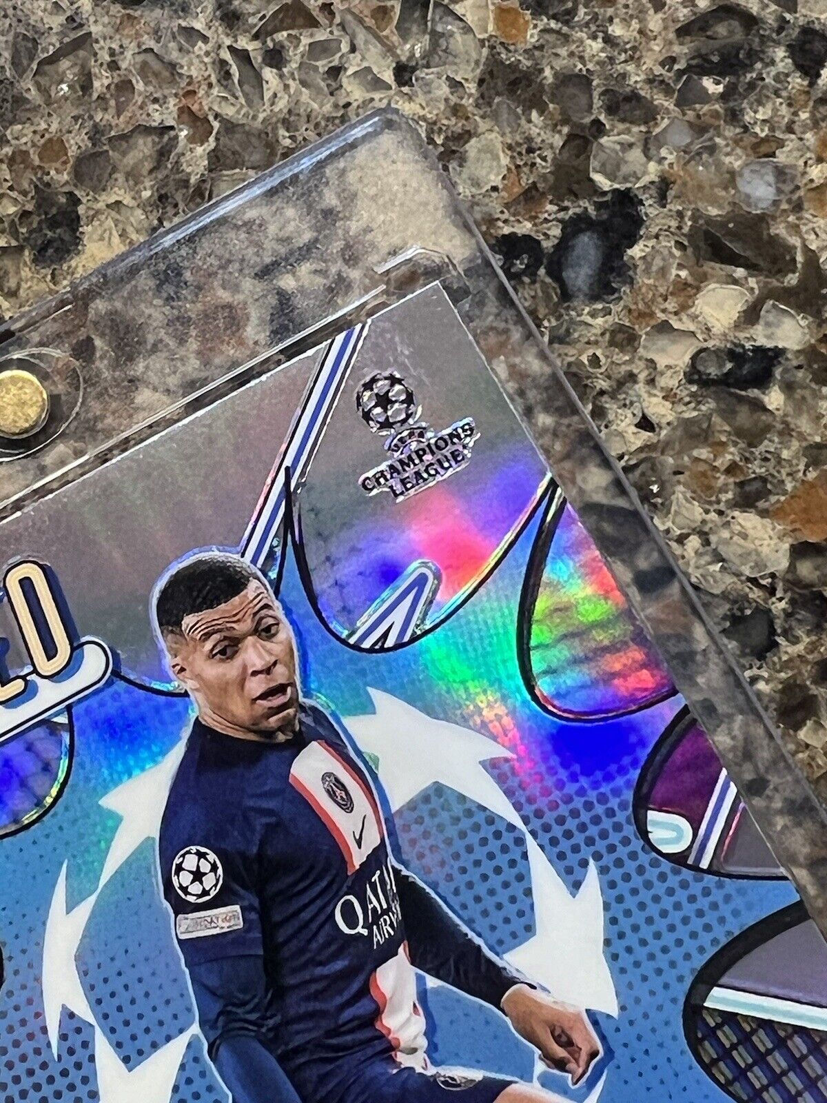 Kylian Mbappe 2023 Topps Finest Champions League PRIZED FOOTBALLERS Refractor