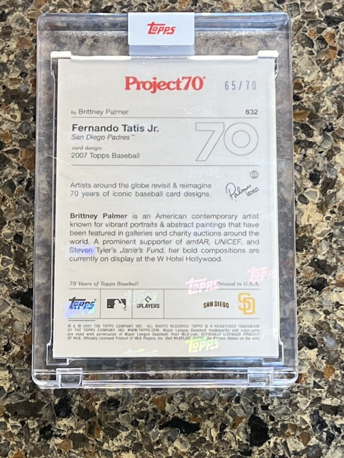 Fernando Tatis Jr. Topps Project70 TETRIS Rainbow Foil 65/70 Brittney Palmer SSP