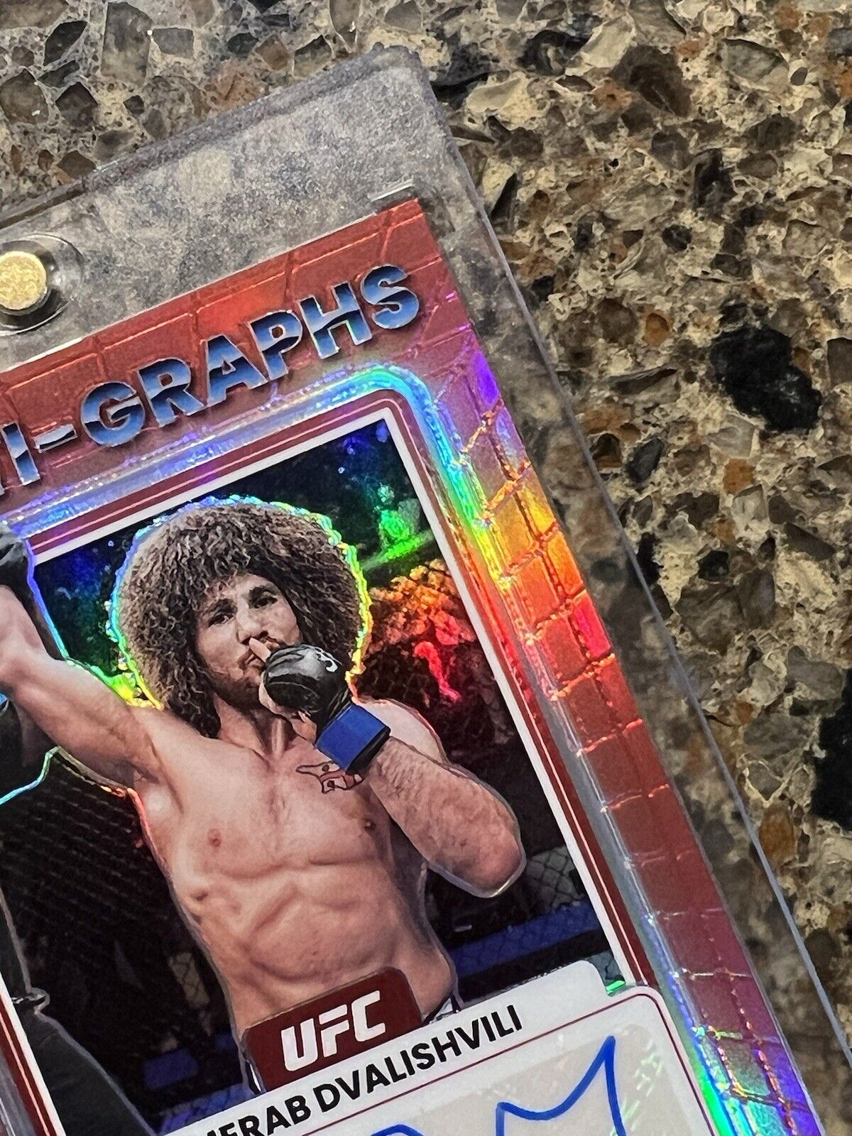 2023 Panini Donruss Optic UFC Merab Dvalishvili Auto Opti-Graphs Red Prizm #/199