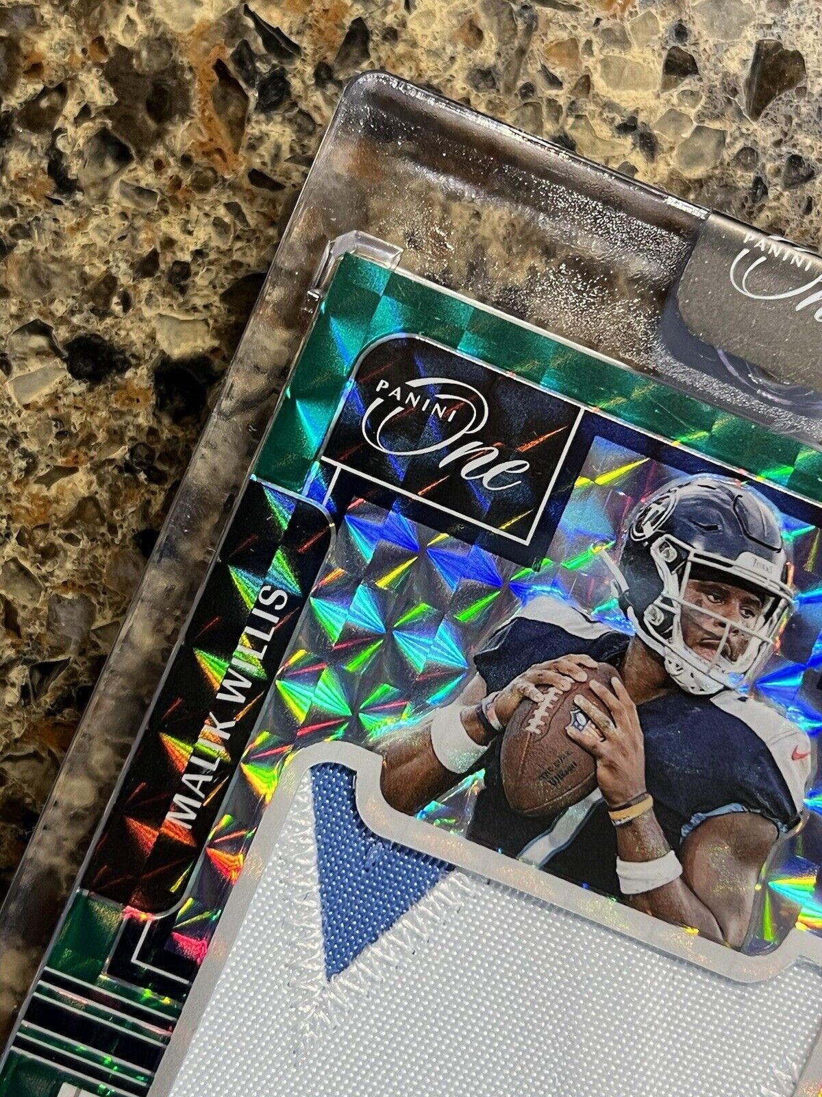 Malik Willis RC 2022 Panini One Green Precision Prizm Rookie Patch Auto #09/35