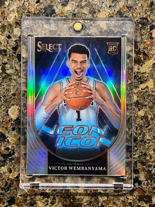 Victor Wembanyama RC 2023-24 Panini Select NEON ICON Prizm Refractor Rookie Card