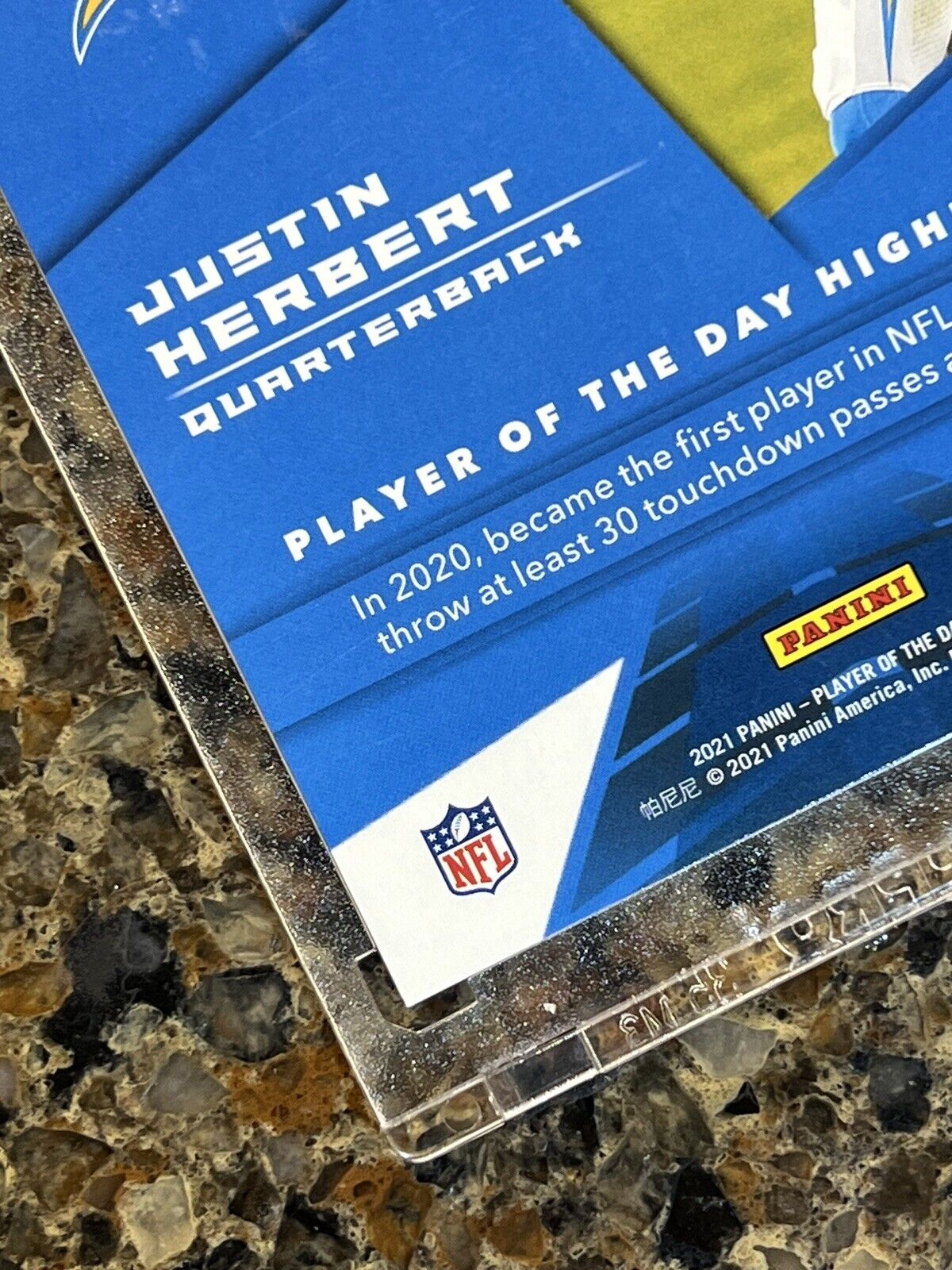 Justin Herbert 2021 Panini Player of the Day KABOOM #47/99 Super Rare SSP