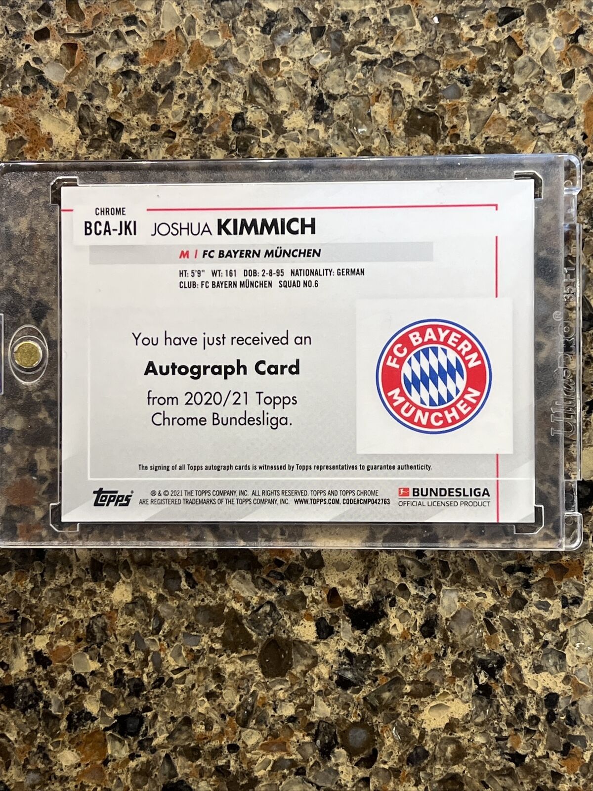 Joshua Kimmich 2021 Topps Chrome Bundesliga Refractor AUTOGRAPH Gem Mint Rare SP