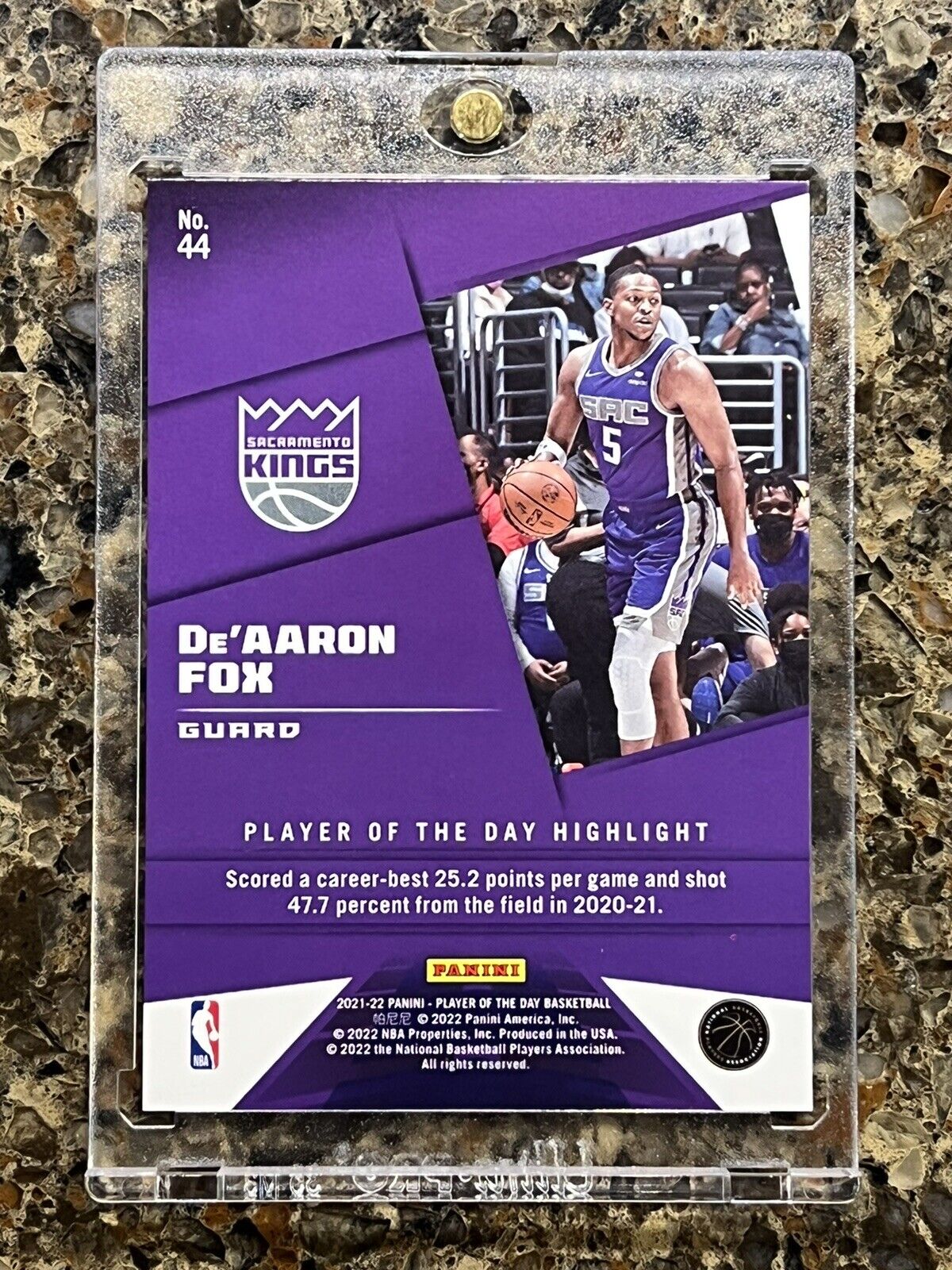 De’Aaron Fox 2021 Panini Player of the Day KABOOM 07/99 Super Rare Gem Mint SSP