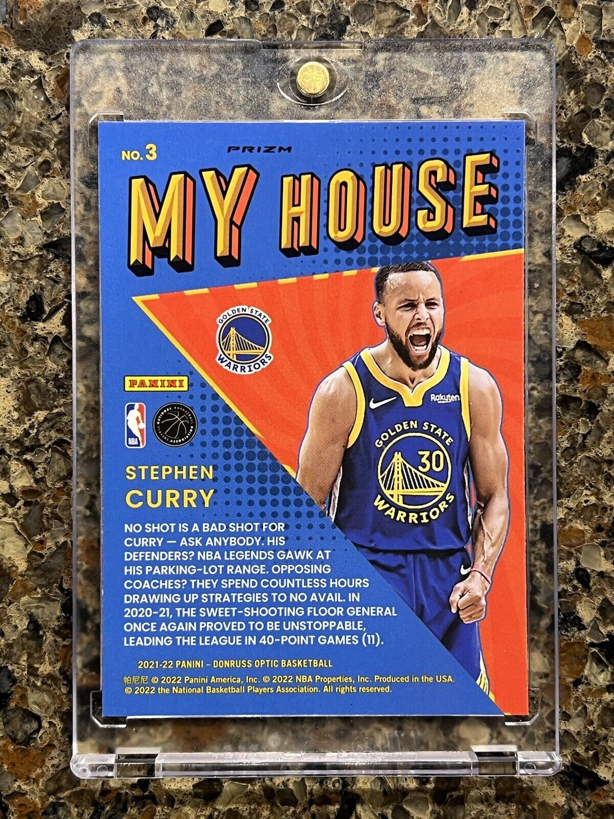 Stephen Curry 2021-22 Panini Donruss Optic MY HOUSE Holo Prizm #3 Gem Mint