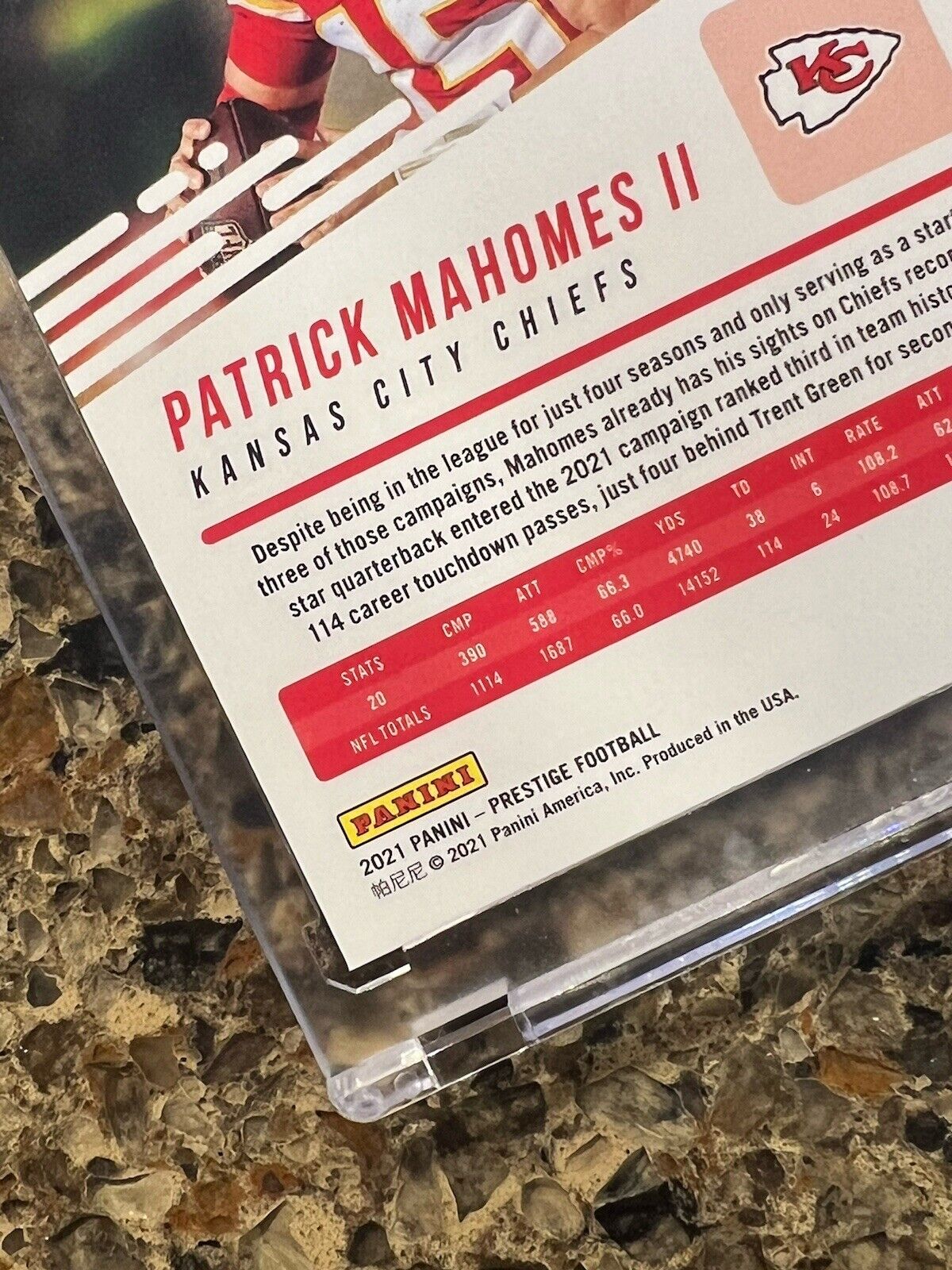 Patrick Mahomes II 2021 Panini Prestige SUNBURST Xtra Points Holo Refractor MVP