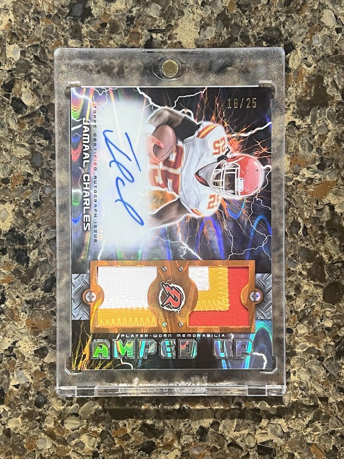 Jamaal Charles 2023-24 Topps Composite Amped Up Tri-Color Patch Autograph #16/25