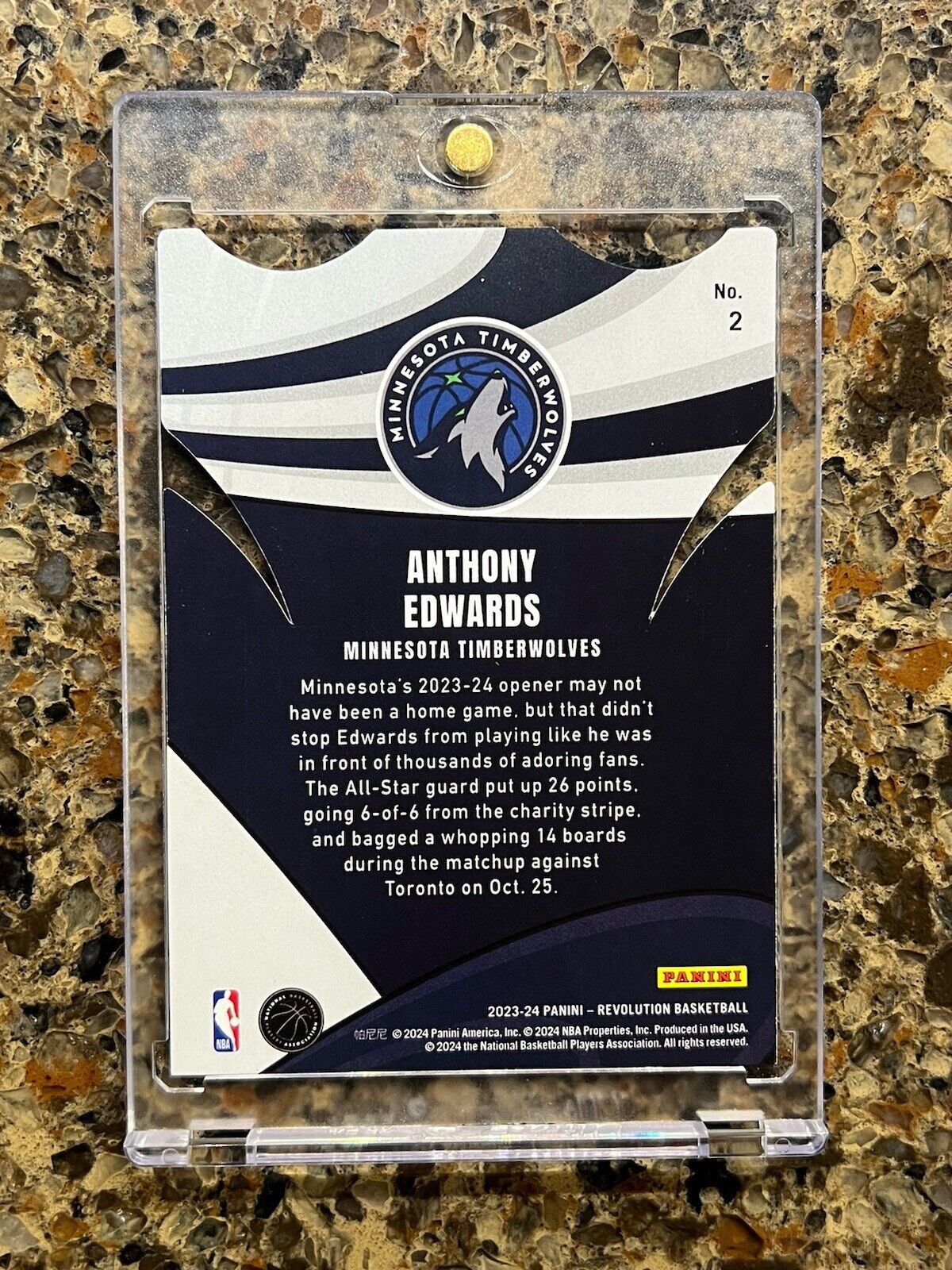 Anthony Edwards 2023-24 Panini Revolution LIFTOFF! Die-Cut Refractor Gem Mint