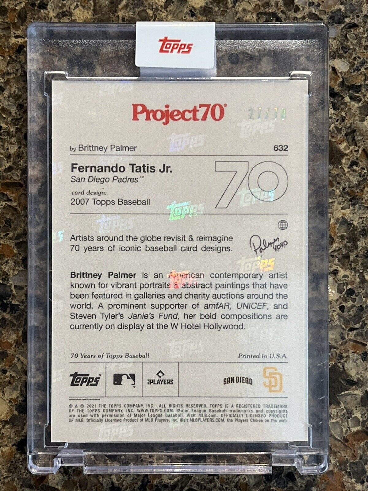 Fernando Tatis Jr. Topps Project70 Brittney Palmer TETRIS RAINBOW FOIL 27/70 GEM