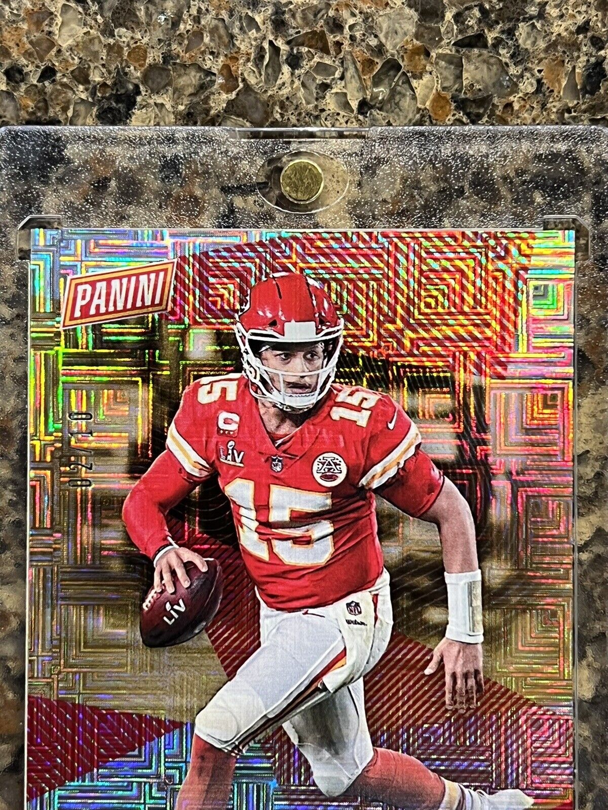 PATRICK MAHOMES 2021 PANINI THE NATIONAL ESCHER SQUARES #02/10 SSP SUPER RARE