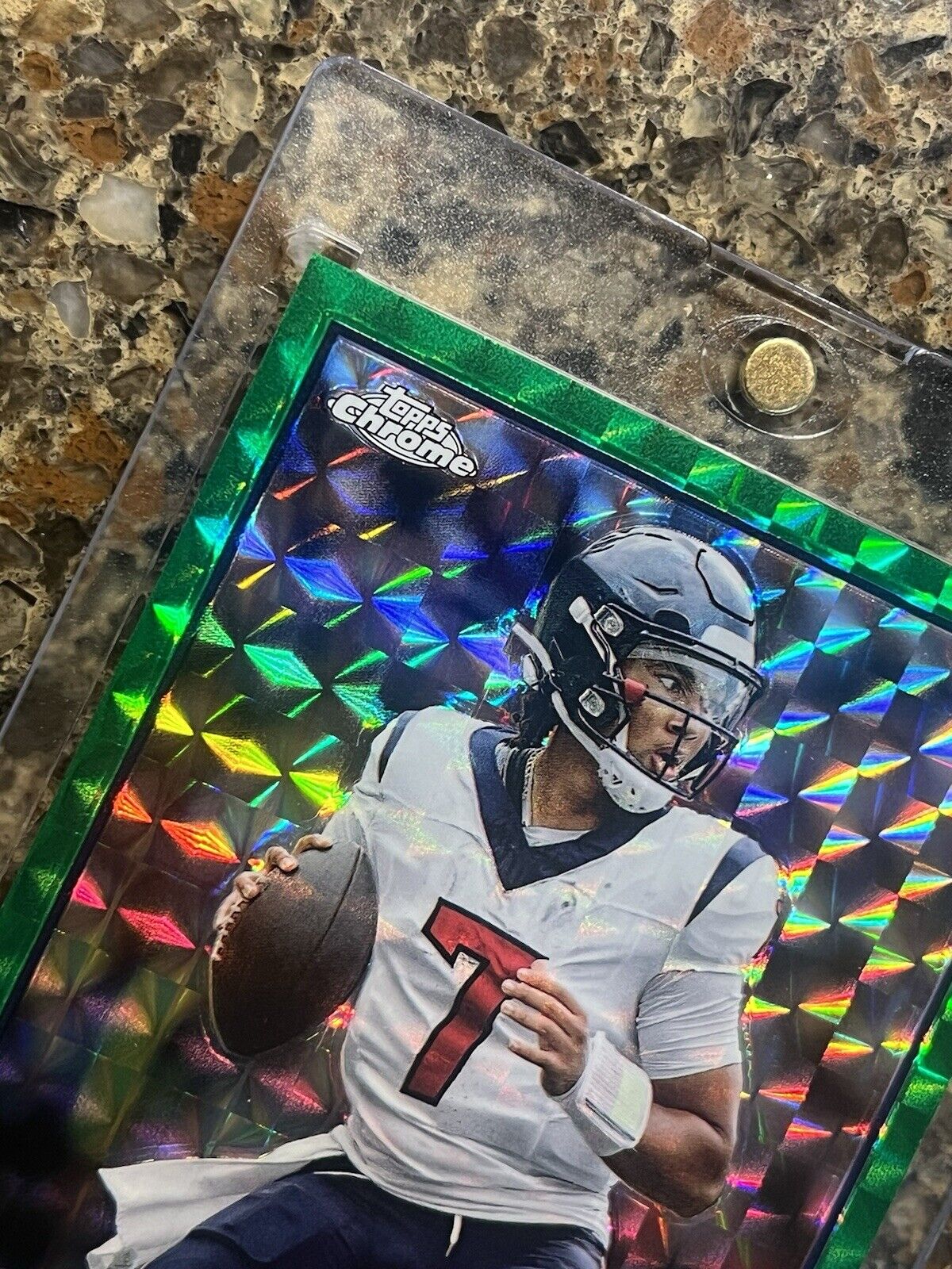 2023 Topps Chrome CJ Stroud Rookie Green Geometric Refractor #64/75 Texans (RC)