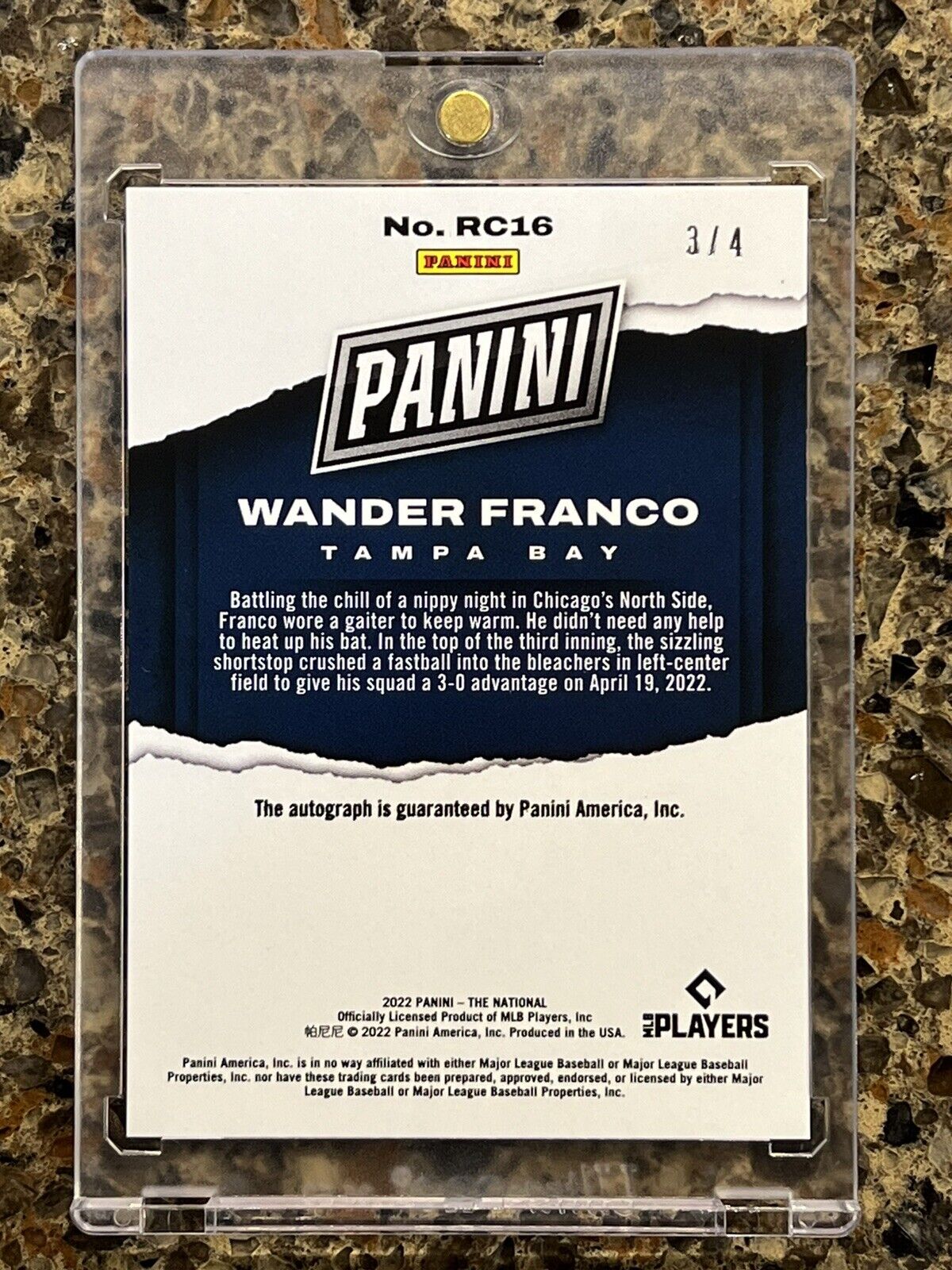 Wander Franco RC 2022 Panini National Autograph 3/4 Super Rare Gem Mint Rookie