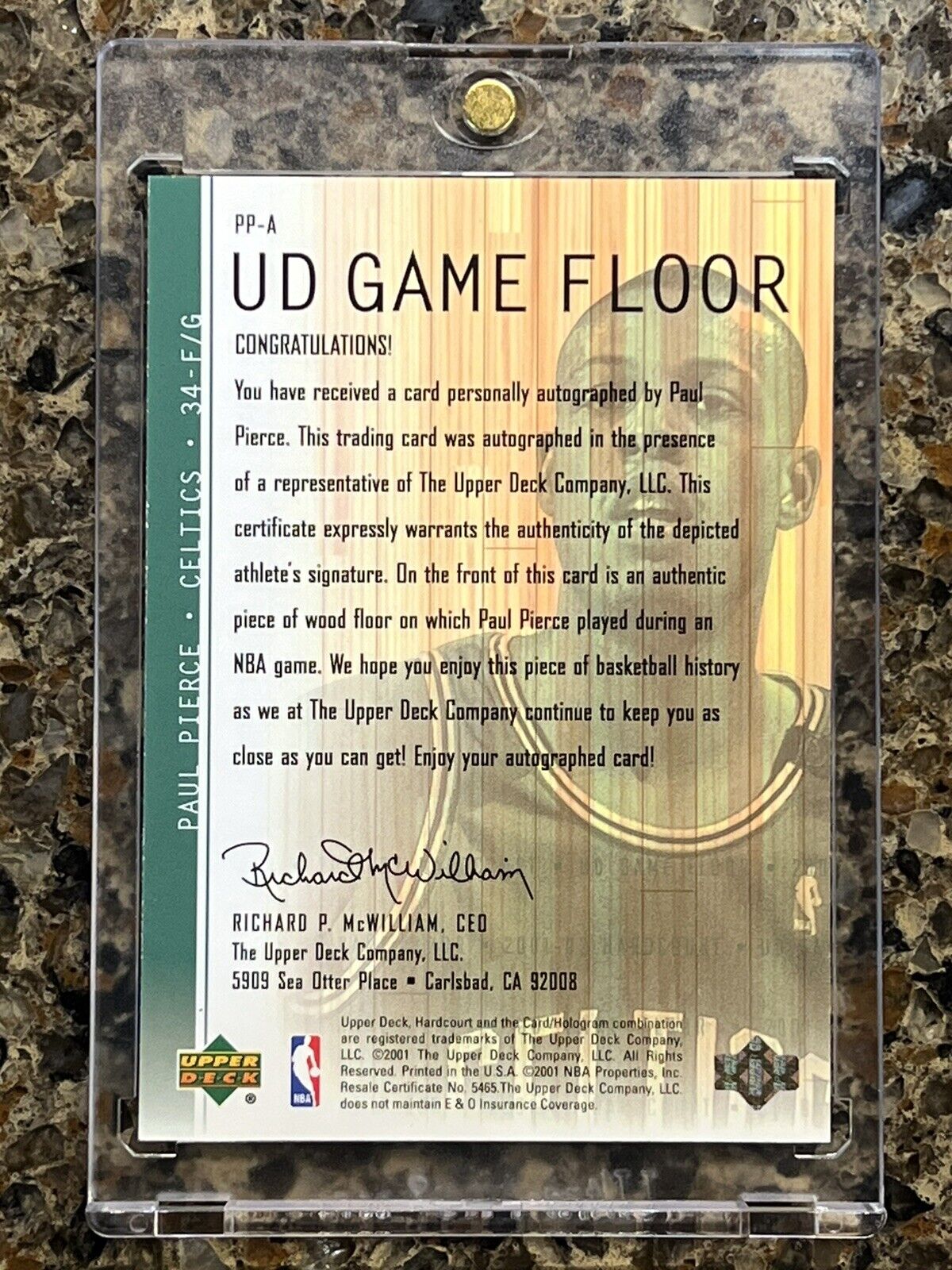 Paul Pierce 2001 Upper Deck UD Game Floor Edition On-Card Autograph RARE SSP