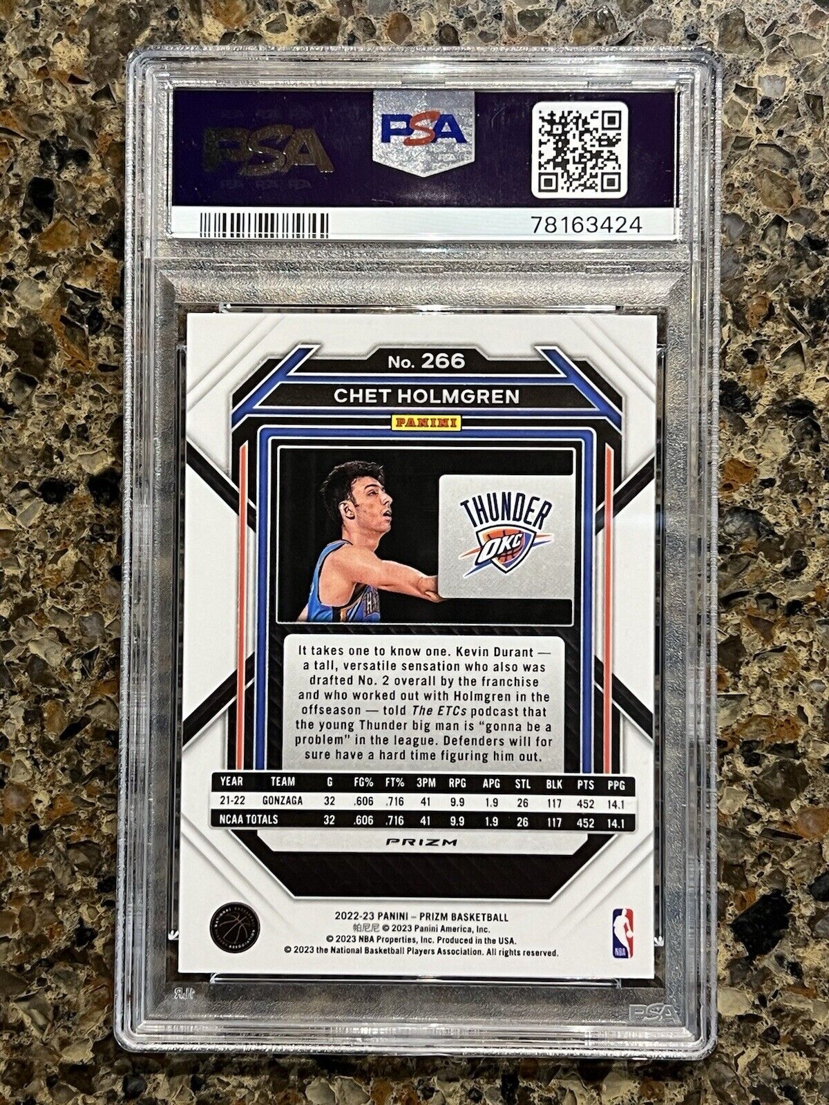 Chet Holmgren RC - 2022-23 Panini Prizm Red Ice - OKC Thunder - Gem Mint PSA 10