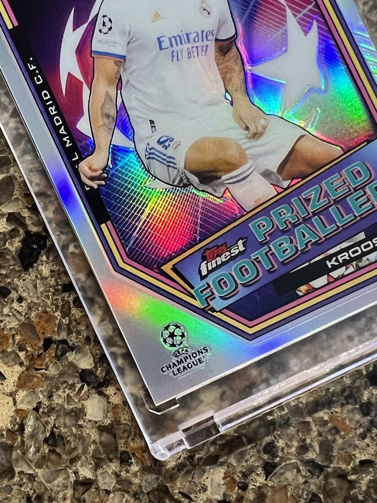 Toni Kroos 2021-22 Topps Finest UCL Prized Footballers Refractor Gem Mint