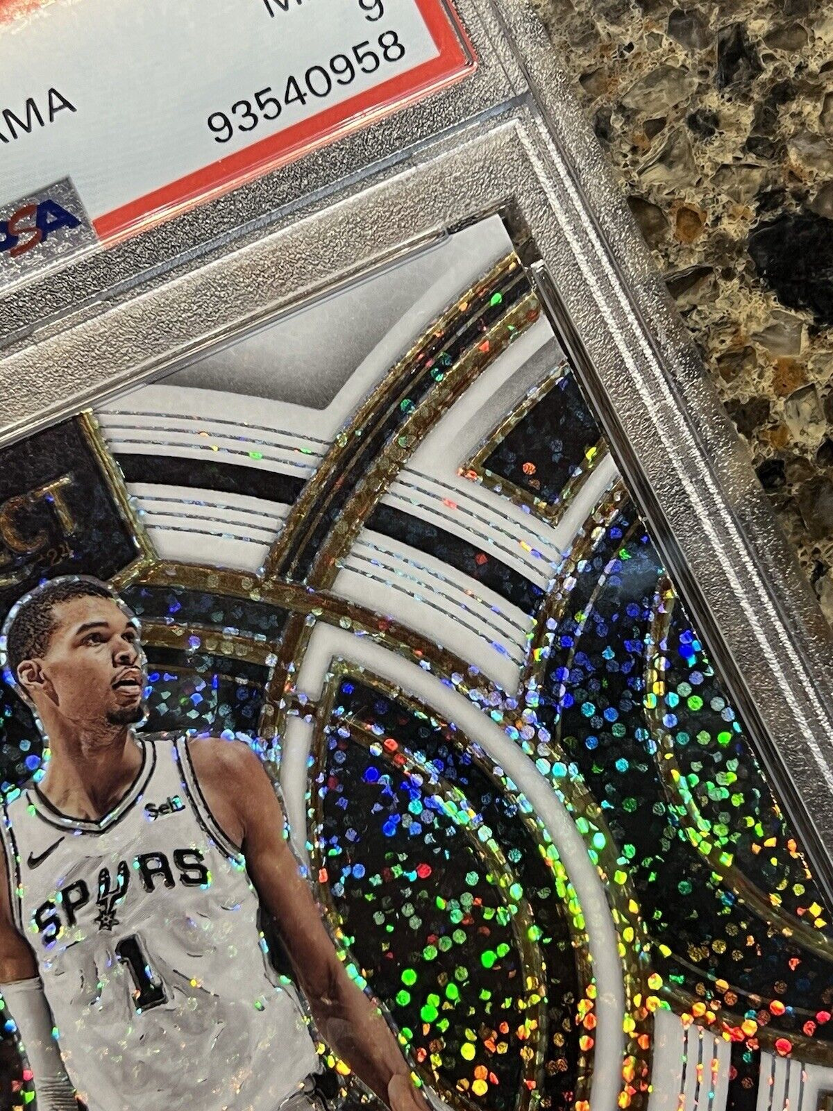 Victor Wembanyama RC 2023 Select White Sparkle Premier Level Prizm Rookie PSA 9