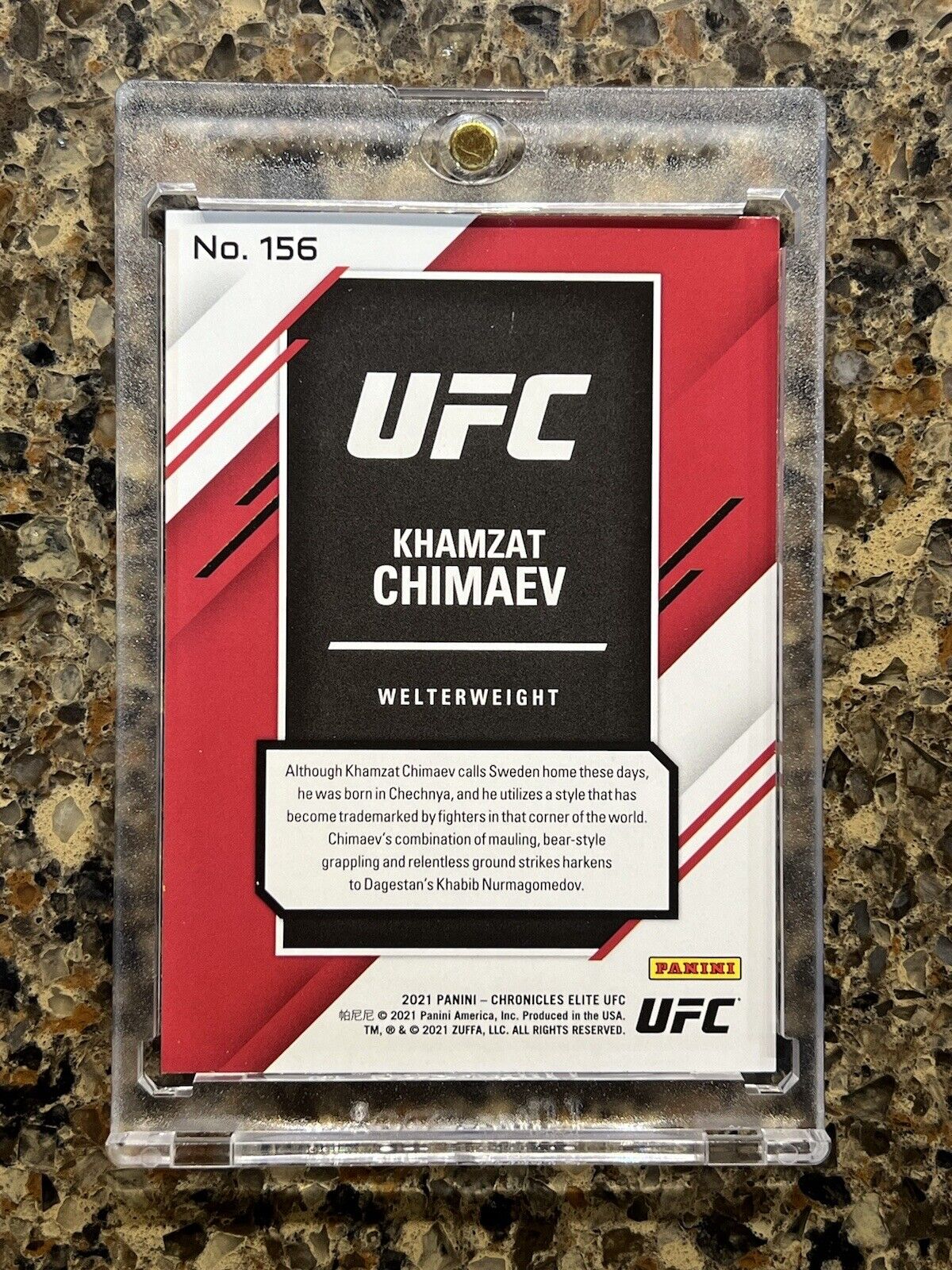 Khamzat Chimaev RC 2021 Panini Chronicles Elite UFC Refractor - Gem Mint Rookie