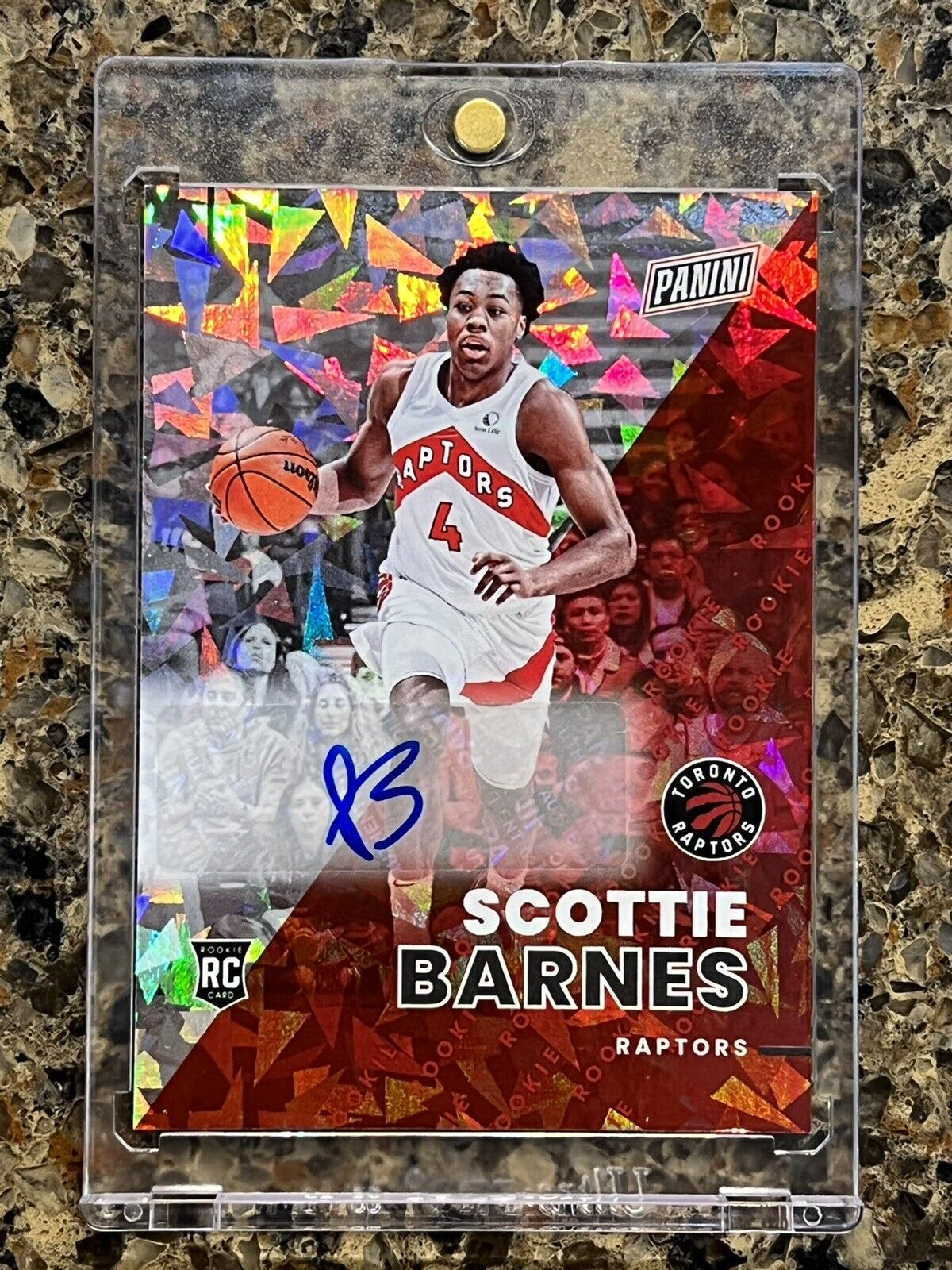 Scottie Barnes RC 2022 Panini National Autograph Cracked Ice #25/25 Rare Rookie