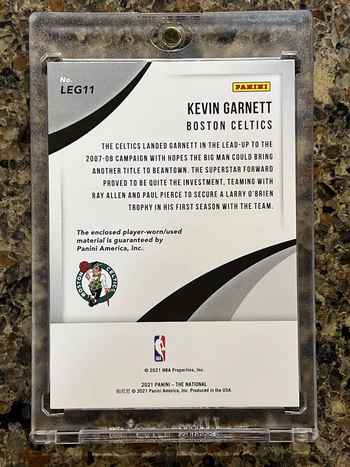 Kevin Garnett 2021 Panini The National Legends Escher Squares Patch 10/10 MINT