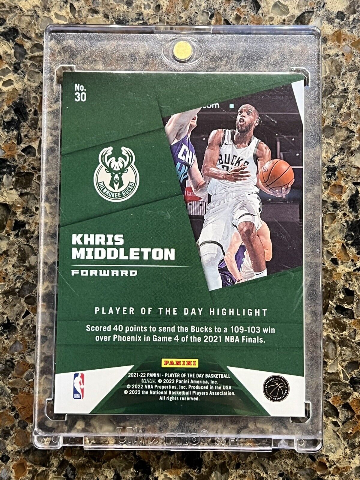 Khris Middleton 2021 Panini NBA Player of the Day KABOOM 57/99 Rare Gem Mint SSP