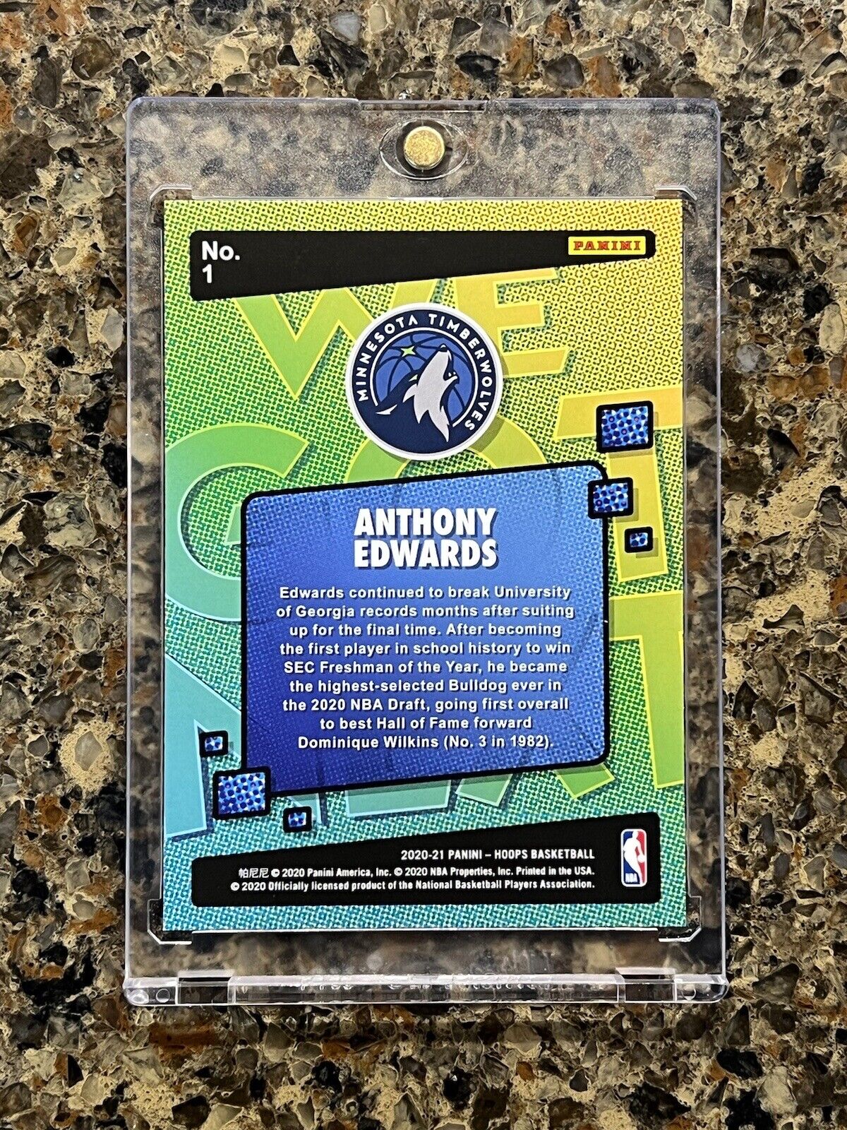 Anthony Edwards RC 2020-21 Panini NBA Hoops WE GOT NEXT Refractor Rare Gem Mint